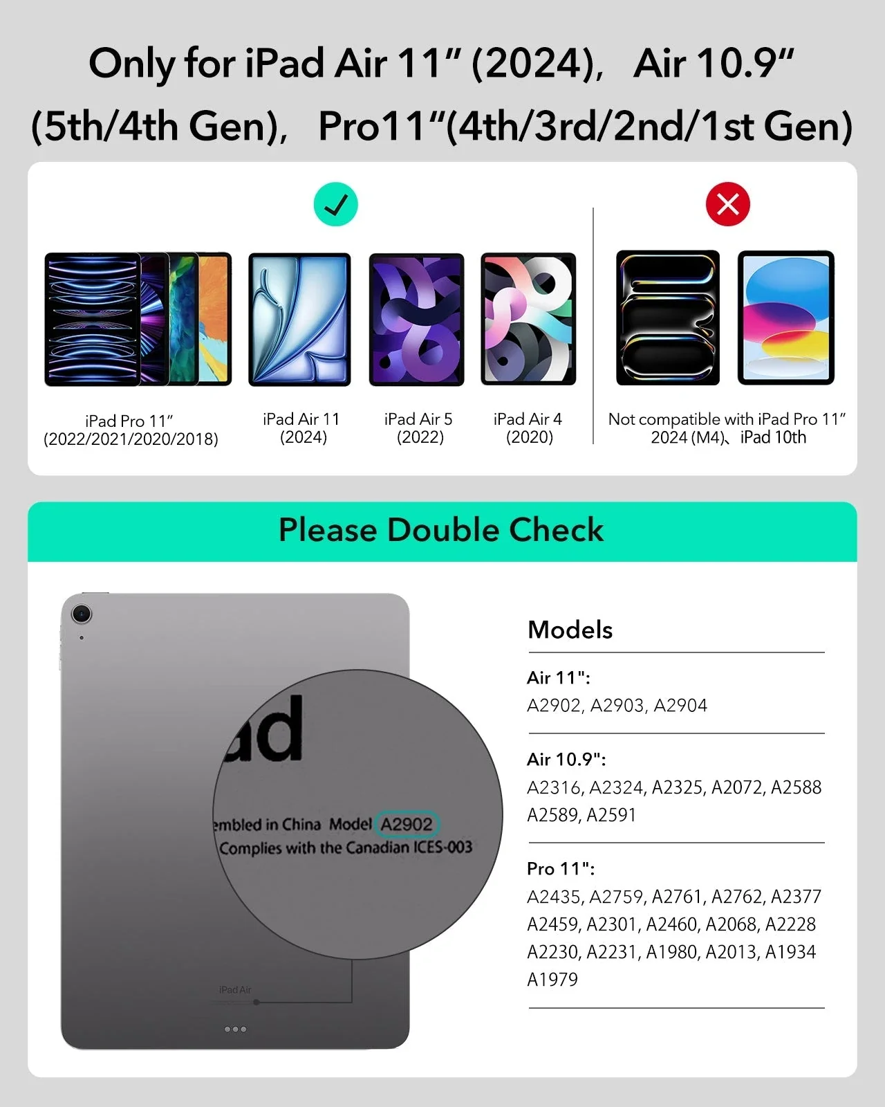 iPad Air 10.9” (5th/4th Gen), and Pro 11” (4th/3rd/2nd/1st Gen) Ascend Keyboard Case - US Layout-Black - Image 2
