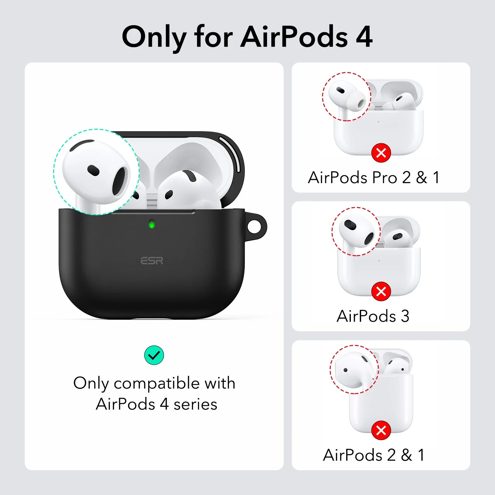 AirPods 4 Cloud Soft Case (HaloLock) - Black - Image 2