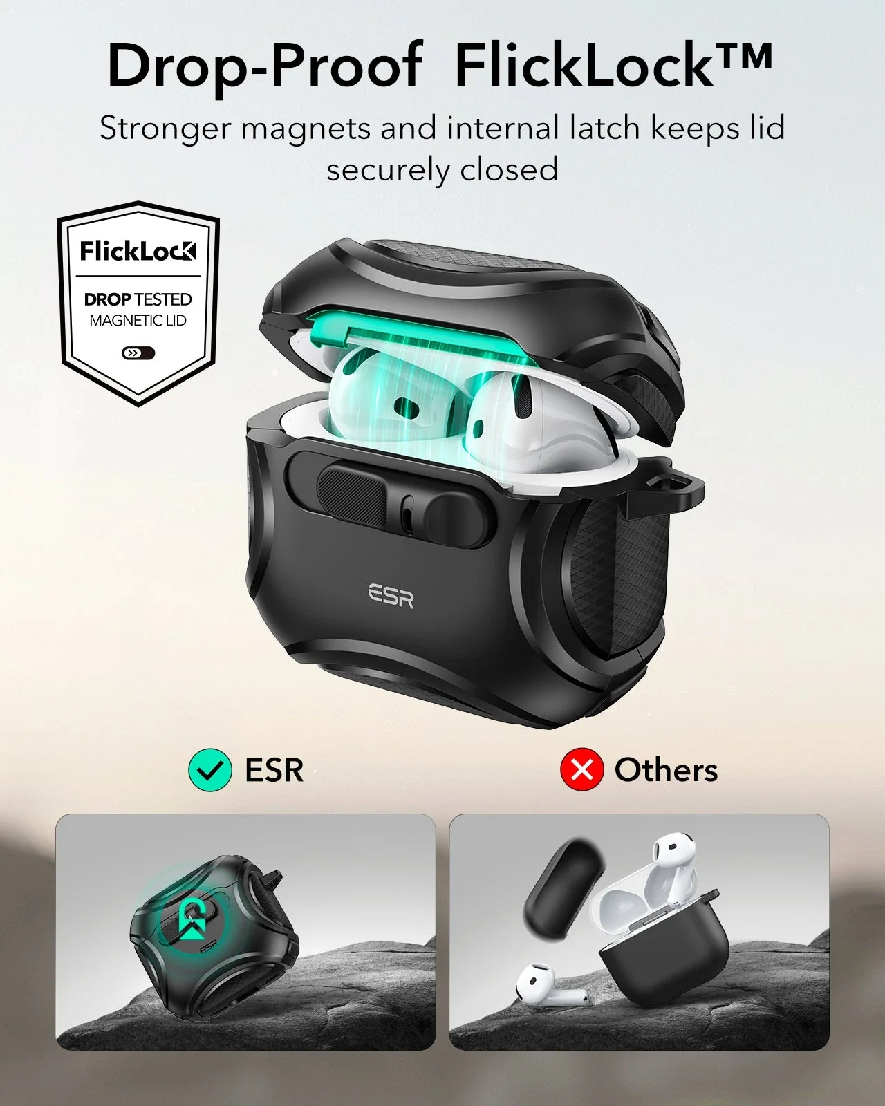 AirPods 4 Cyber FlickLock Case (HaloLock) - Desert Titanium - Image 4