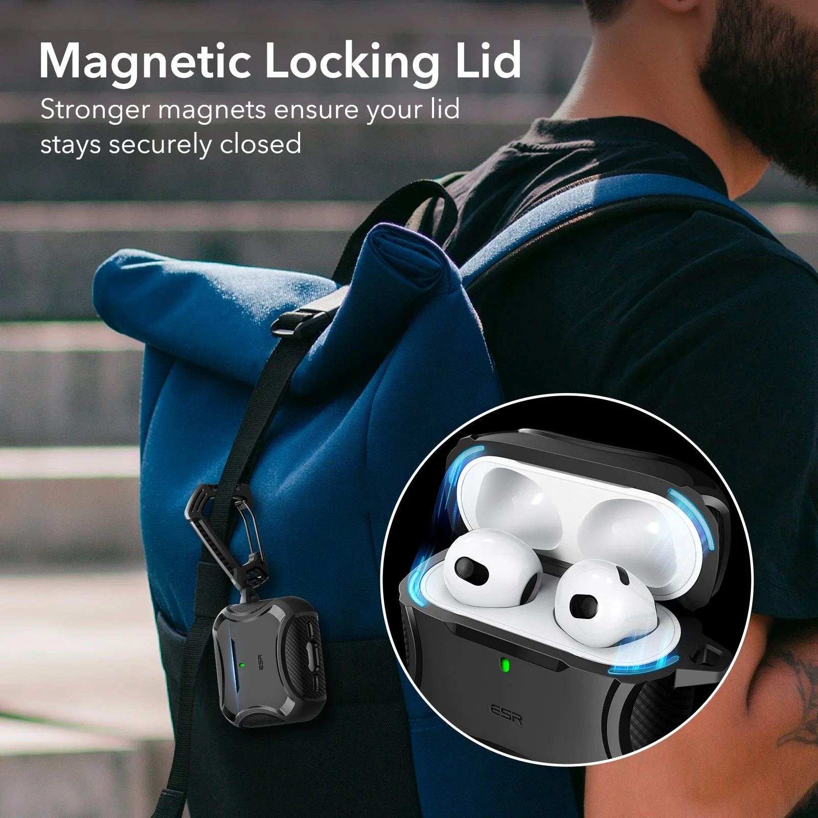 AirPods 4 Cyber Tough Case (HaloLock) - Black - Image 3