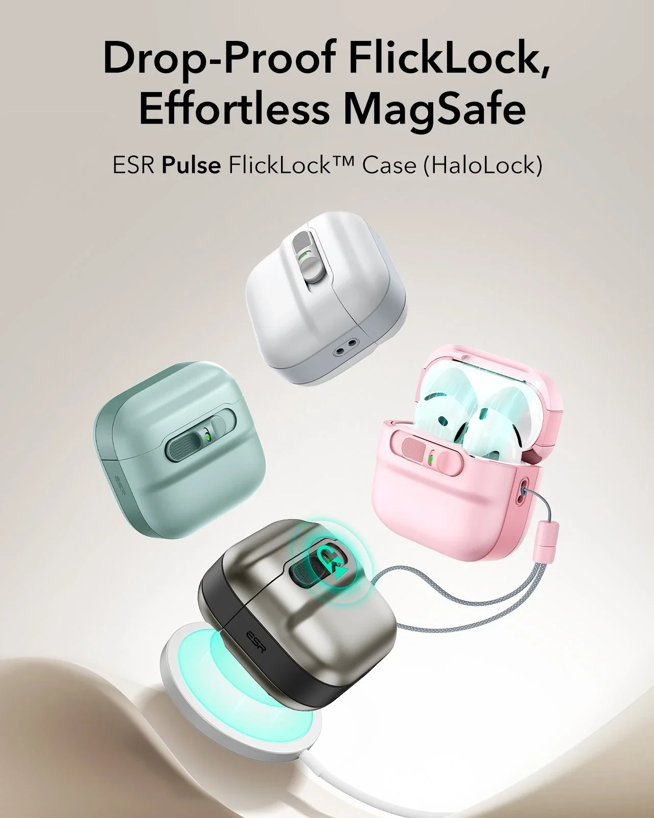 AirPods 4 Pulse FlickLock Case (HaloLock) - White - Image 3