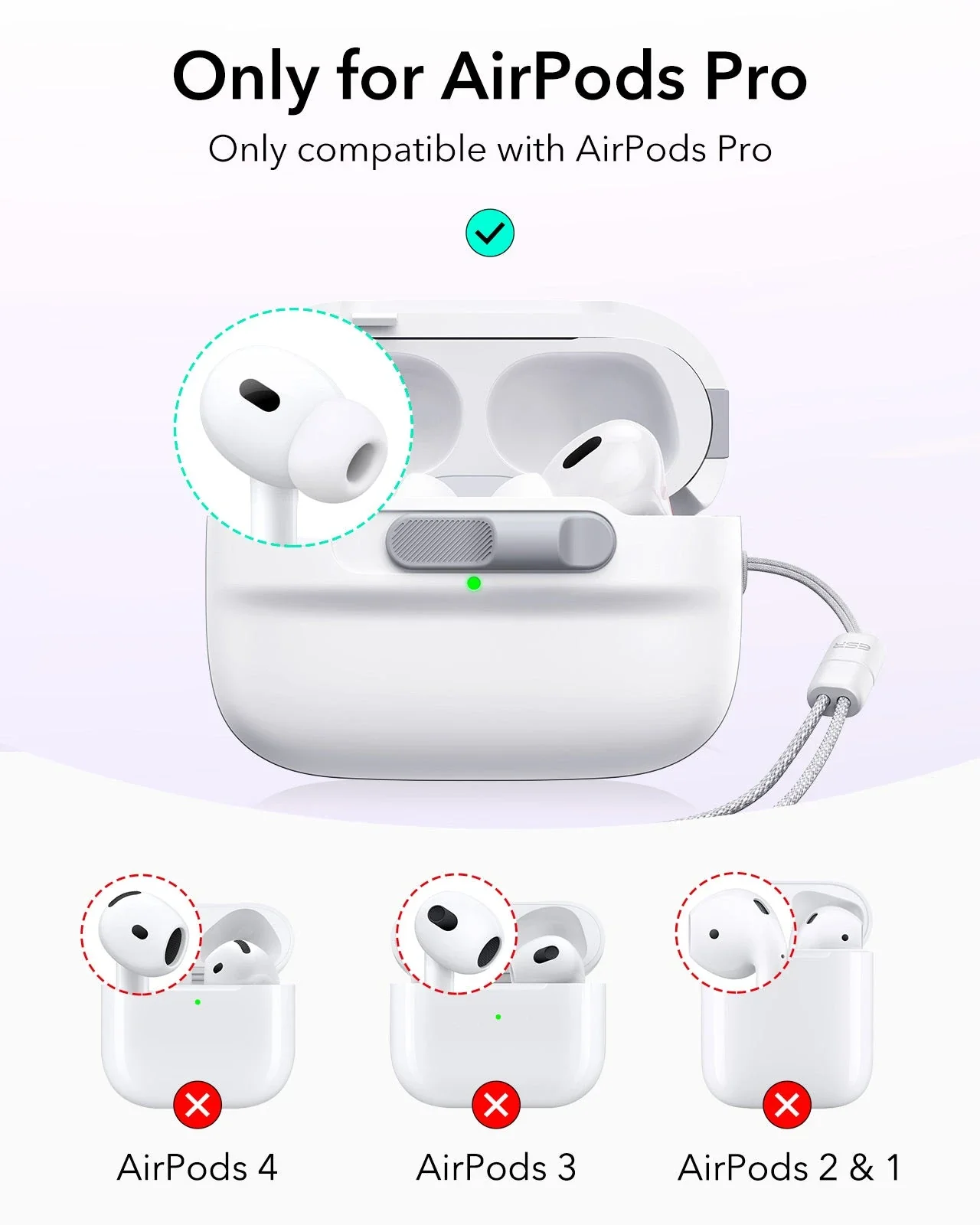 AirPods Pro (2023/2022/2019) Pulse FlickLock Case (HaloLock) - White - Image 2