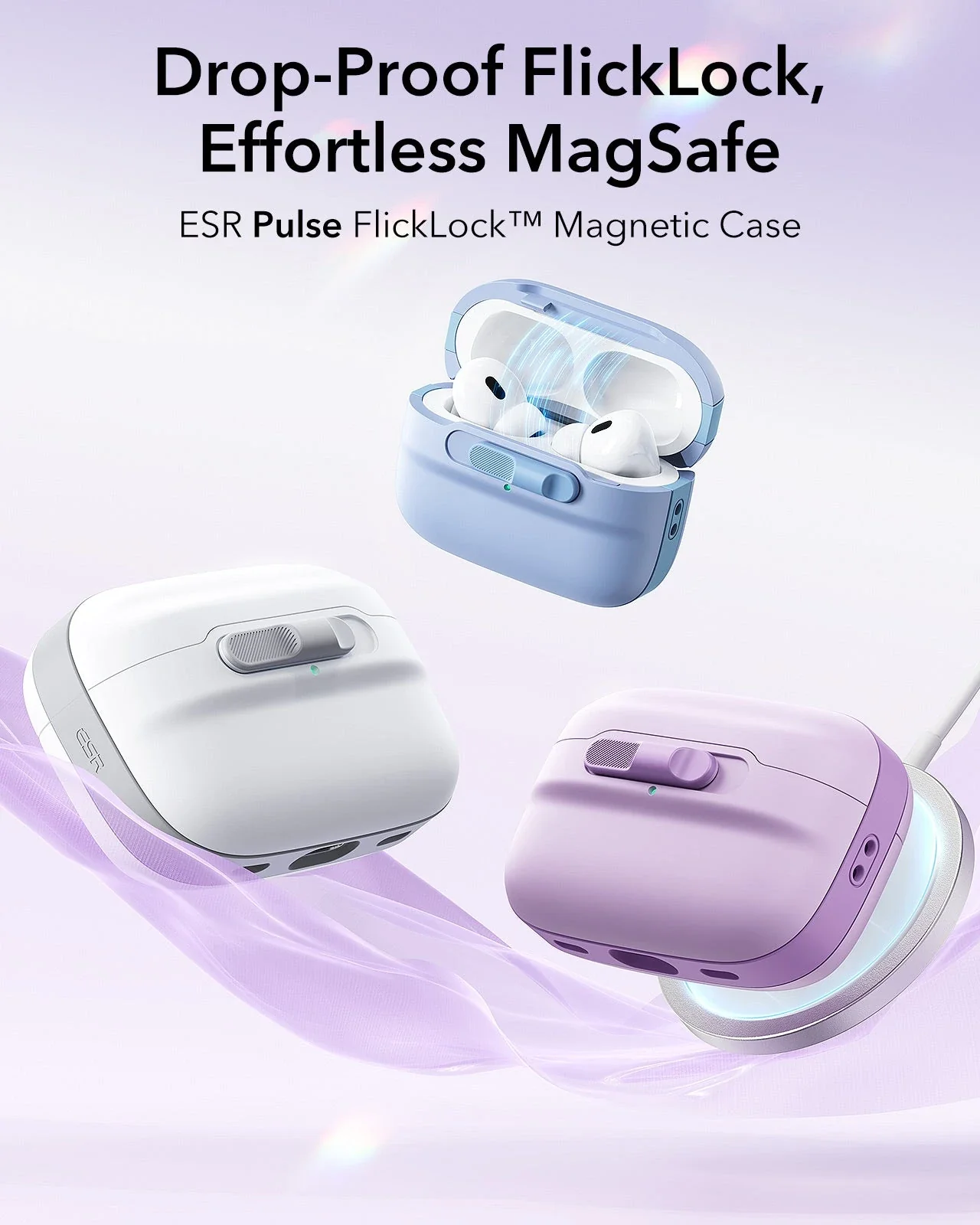 AirPods Pro (2023/2022/2019) Pulse FlickLock Case (HaloLock) - White - Image 3