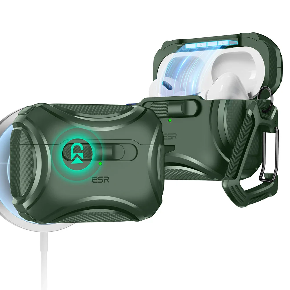 AirPods Pro (2023/2022/2019) Cyber FlickLock Case (HaloLock) - Dark Green - Image 15