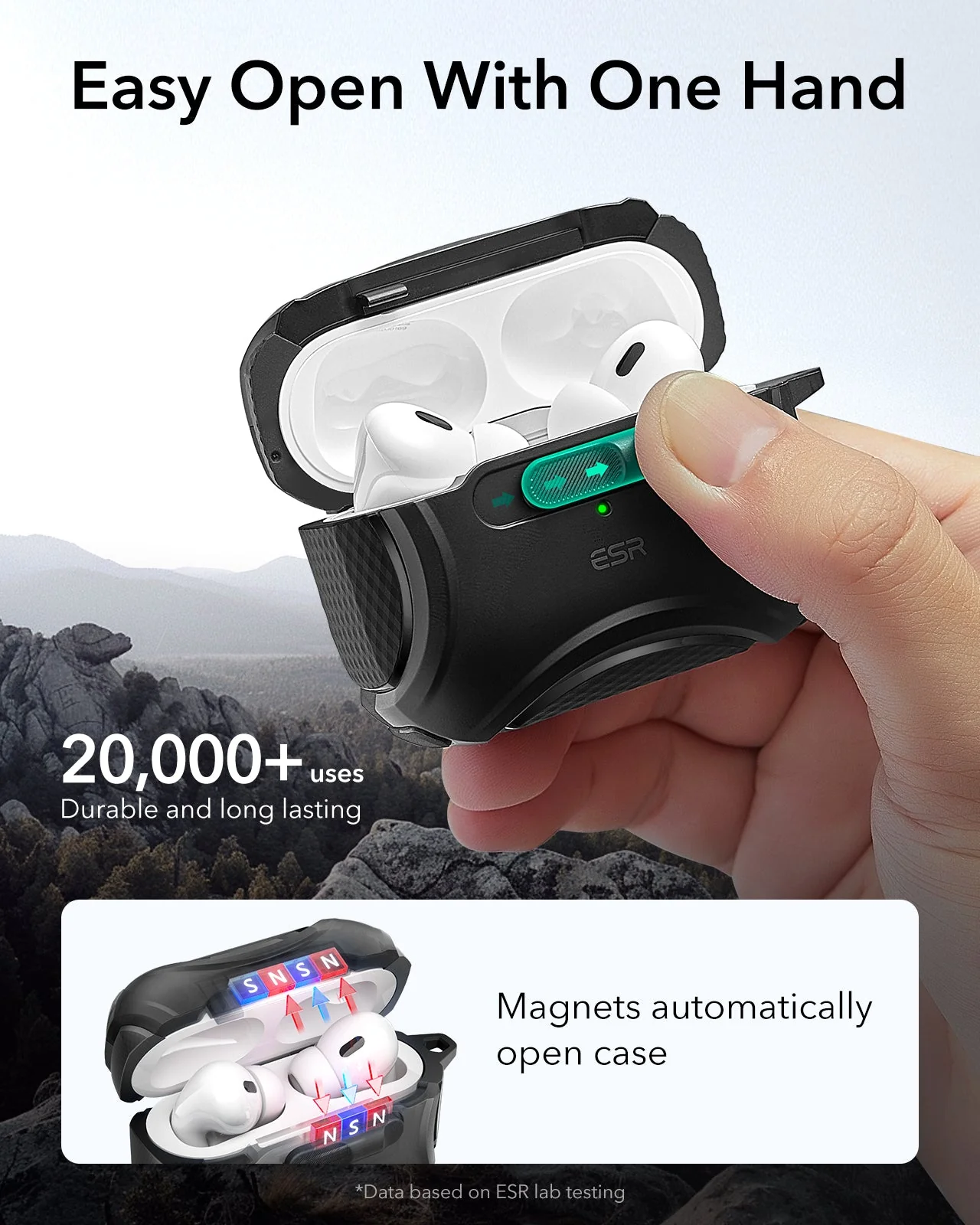 AirPods Pro (2023/2022/2019) Cyber FlickLock Case (HaloLock) - Forest Green - Image 4