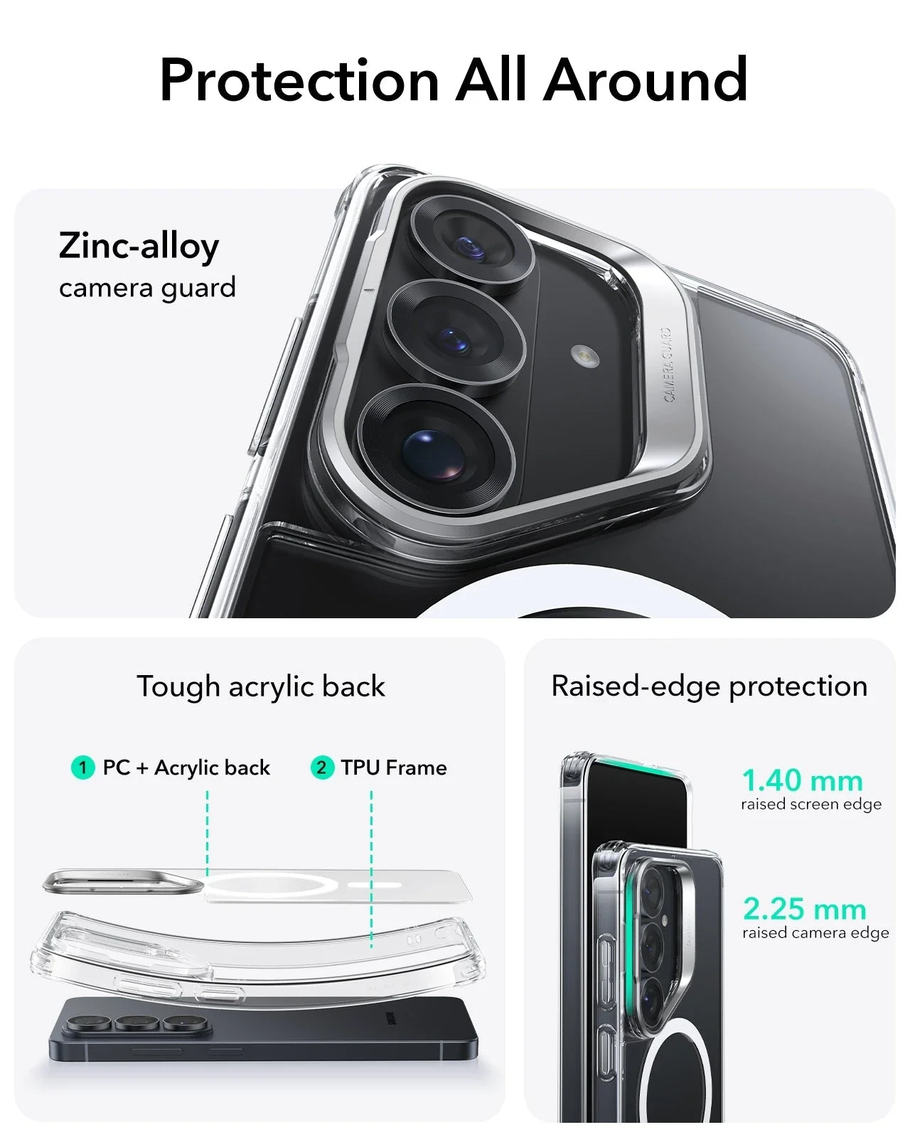 Galaxy S26 Plus Classic Hybrid Magnetic Case (Stash Stand) - Clear - Image 4