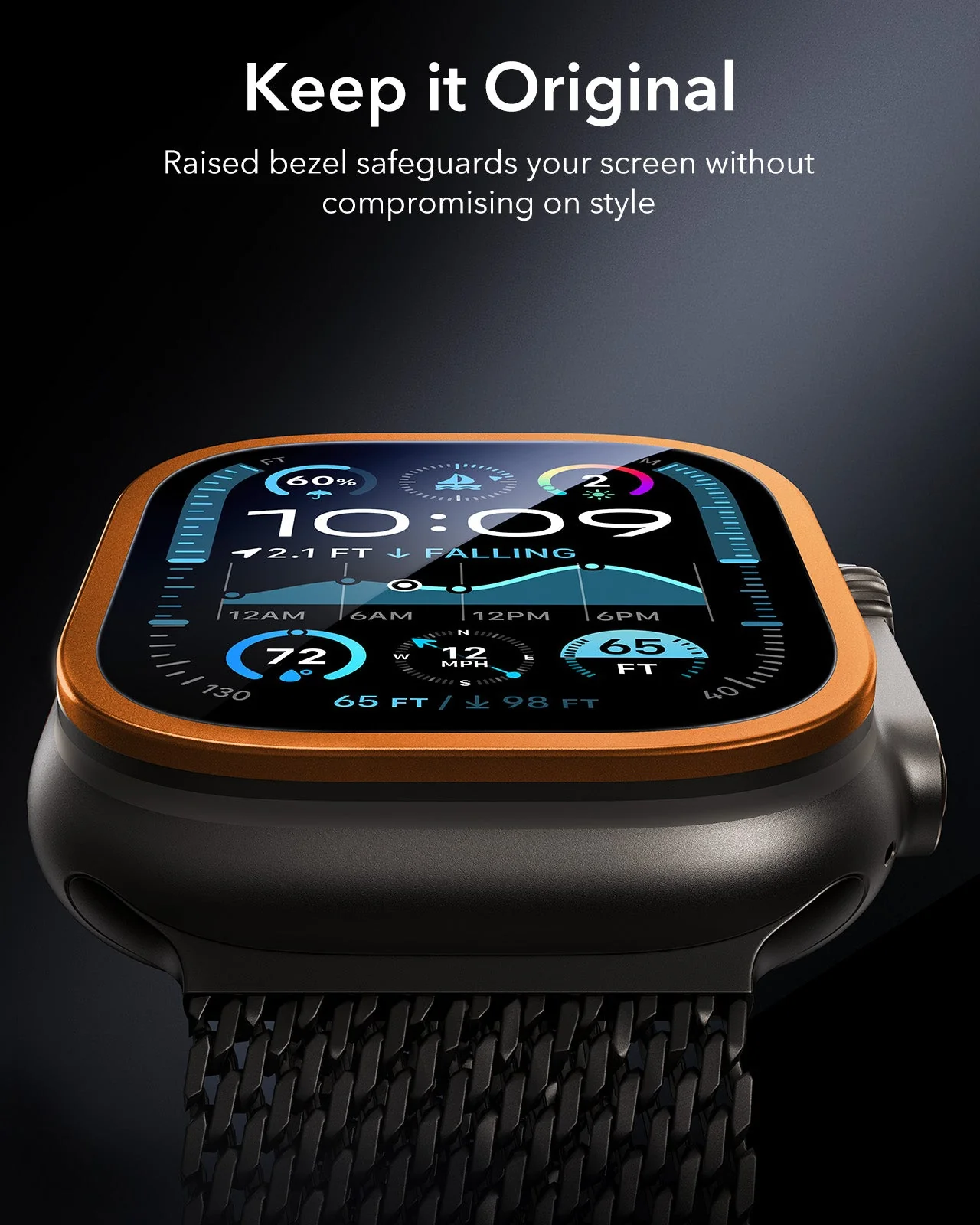 Apple Watch Ultra 3 Armorite Screen Protector - Titanium / Orange - Image 5