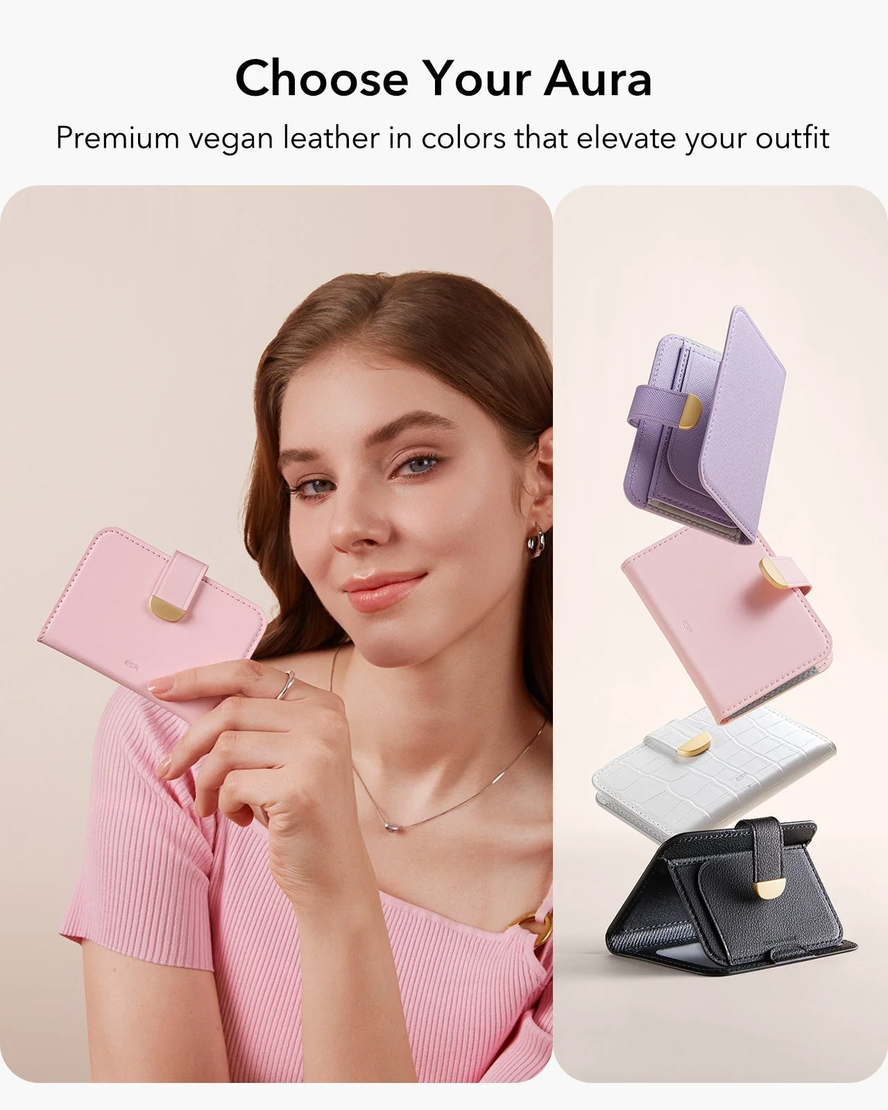 Aura Clutch Magnetic Wallet - Pink - Image 10