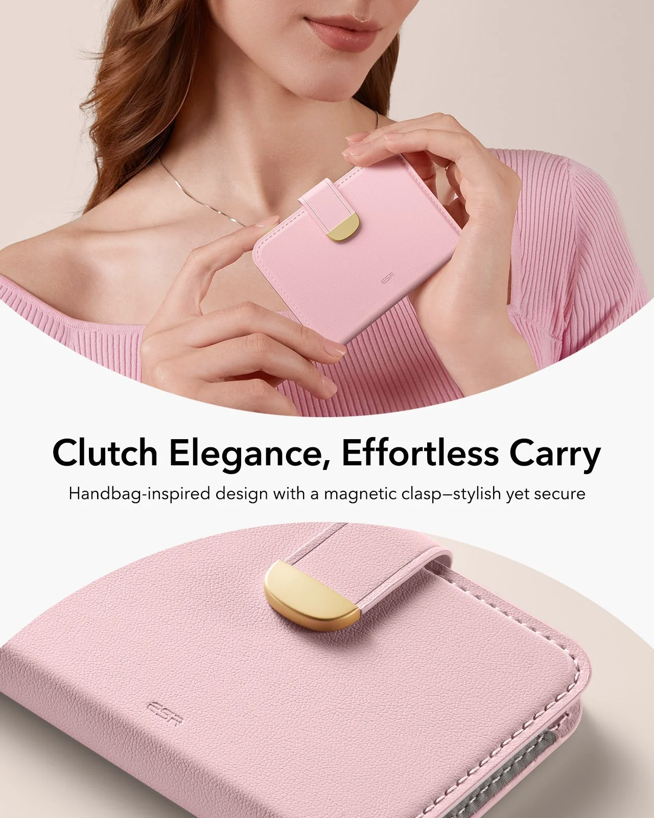 Aura Clutch Magnetic Wallet - Pink - Image 4