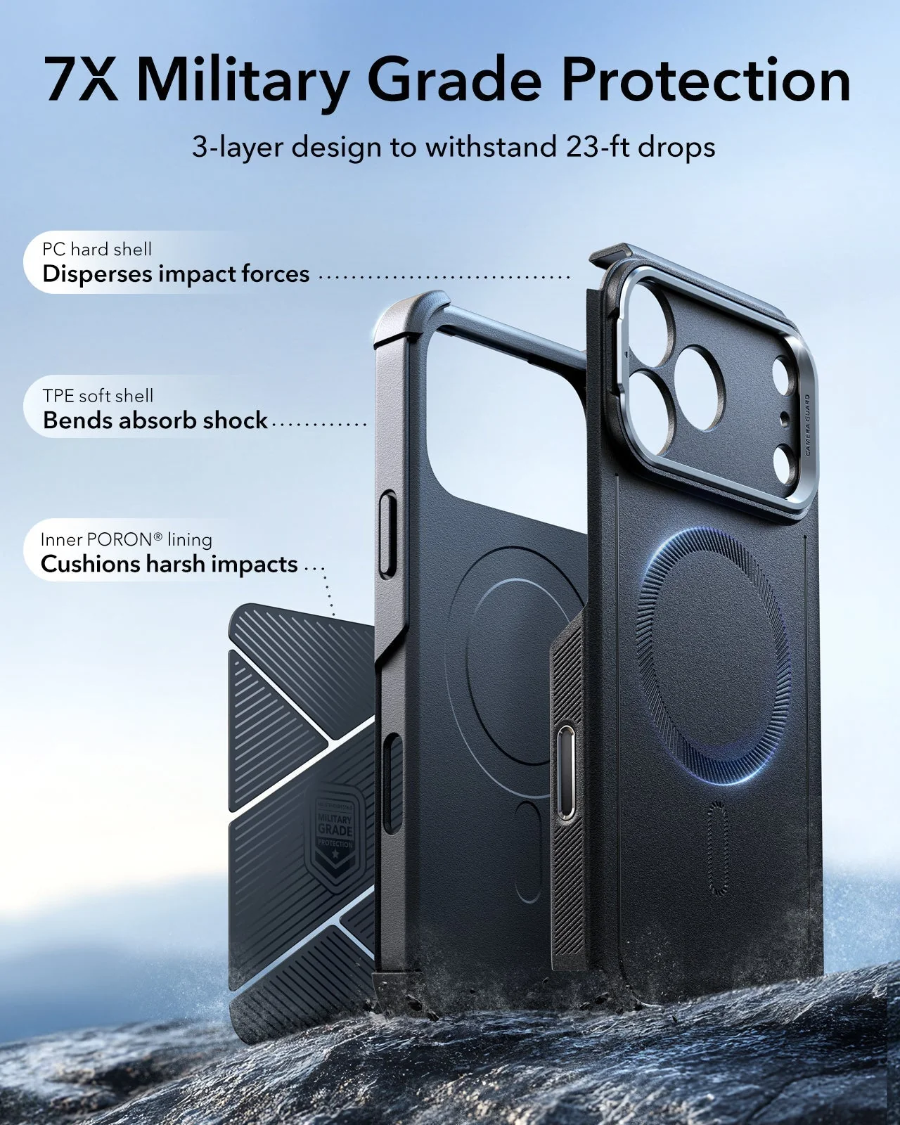 iPhone 17 Pro Bundle Cyber Tough Magnetic Case (Camera Control, Stash Stand) and Armorite Screen Protector - Black - Image 4