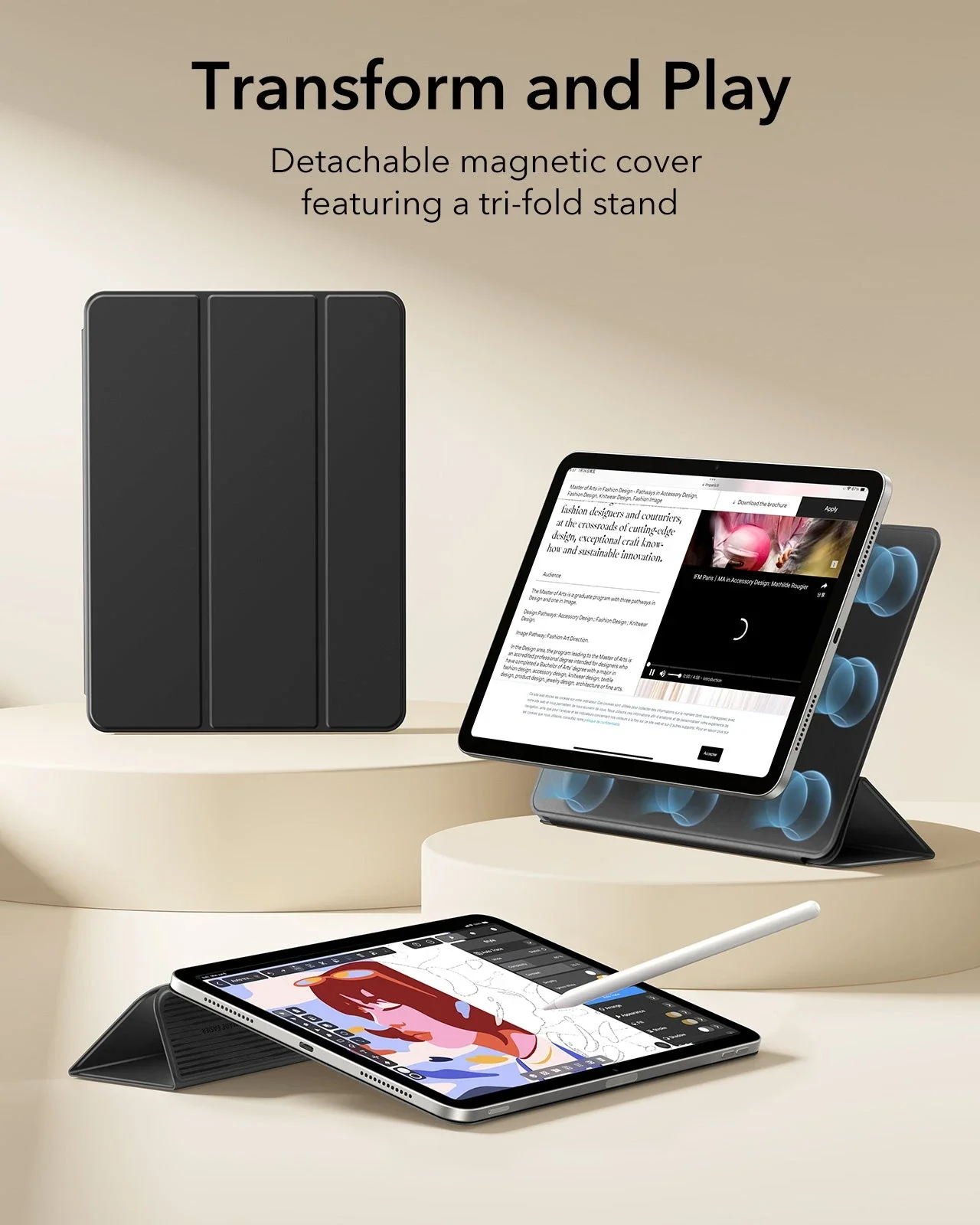 iPad 11" (A18) 2026 Rebound Magnetic Case - Black - Image 3