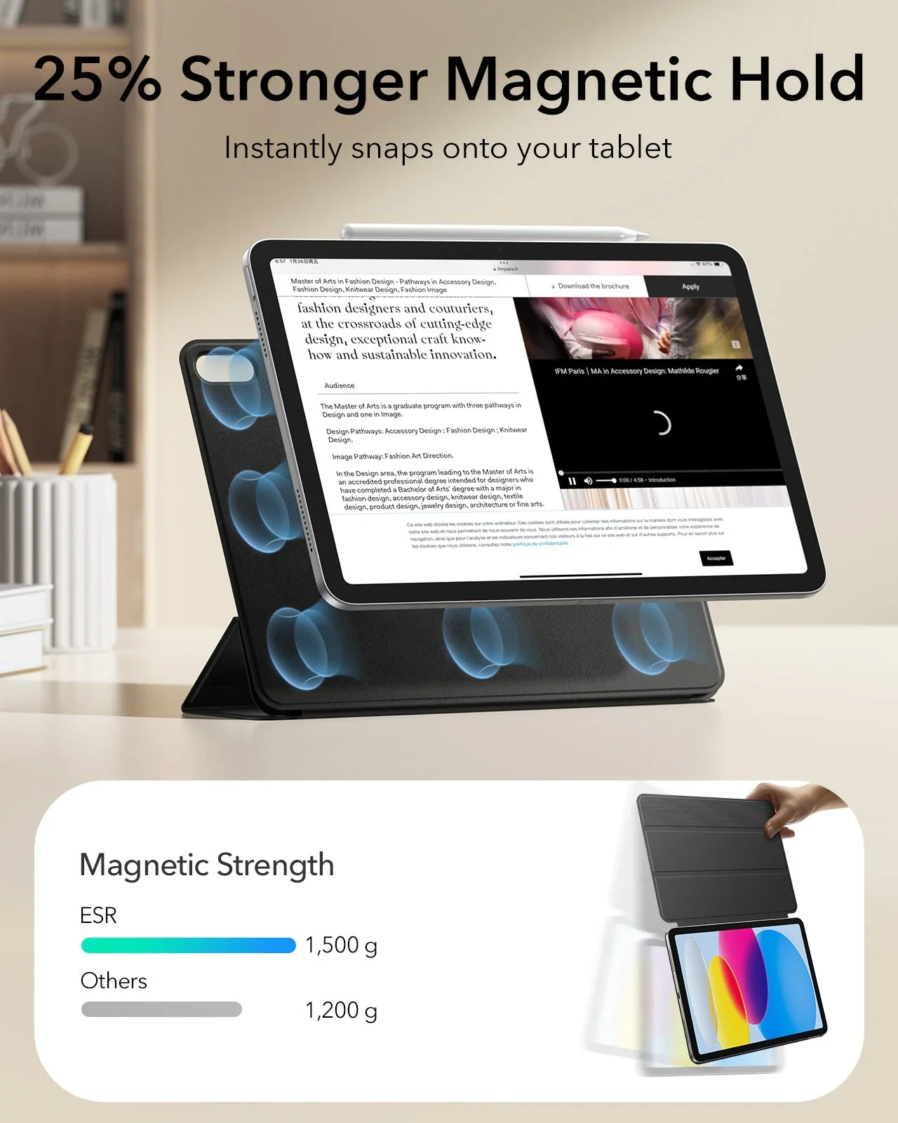 iPad 11" (A18) 2026 Rebound Magnetic Case - Black - Image 5