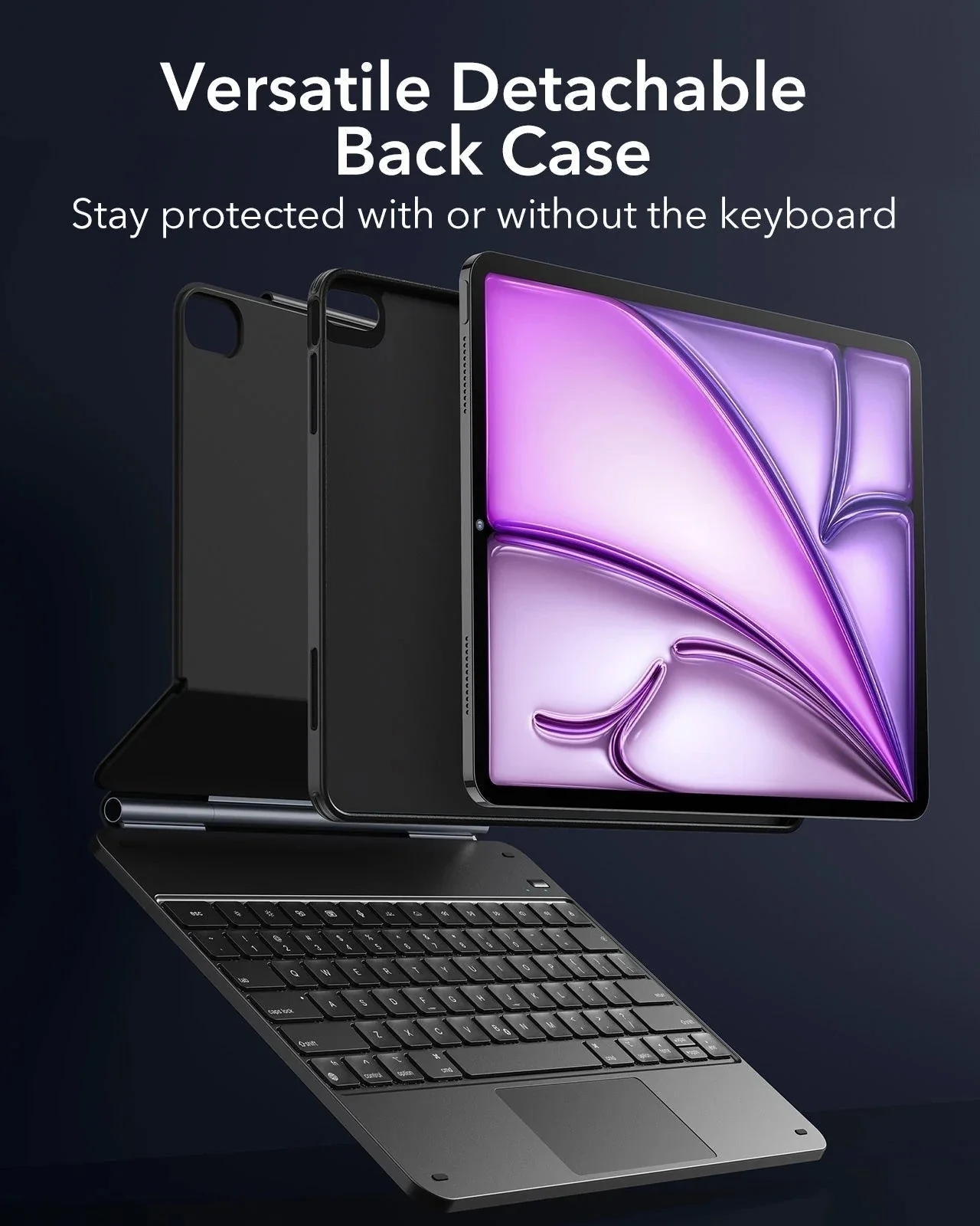 iPad Air 13” (2025) Rebound Magnetic Keyboard Case 360 Pencil Bundle-US Layout-White - Image 3