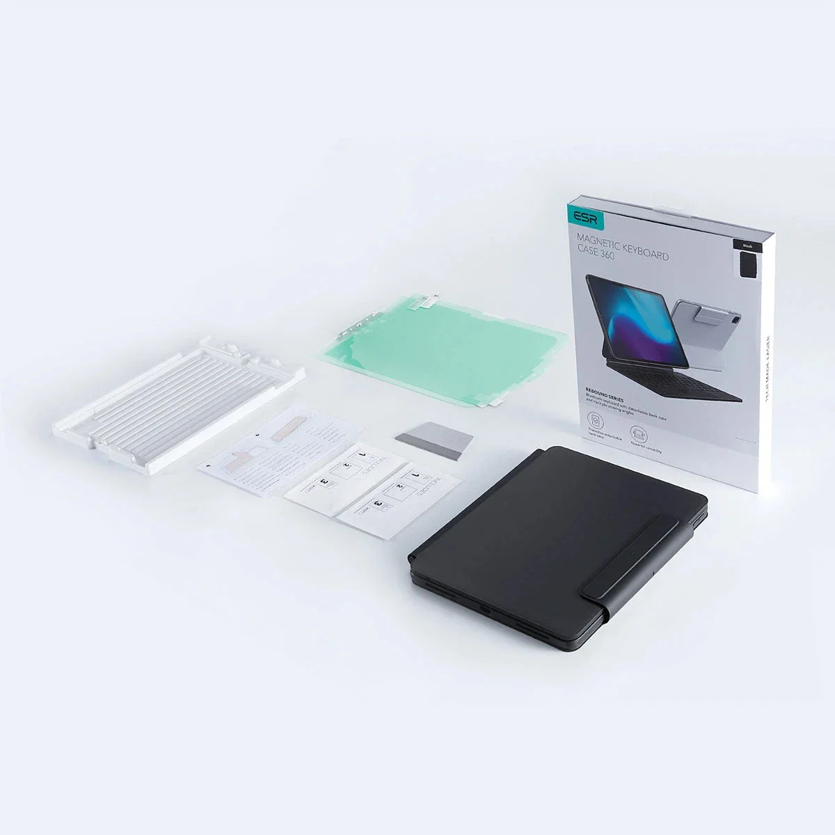 iPad Pro 13ʺ (2025) Bundle Rebound Magnetic Keyboard Case 360 & Paper-Feel Screen Protectors - UK Layout-Black - Image 2