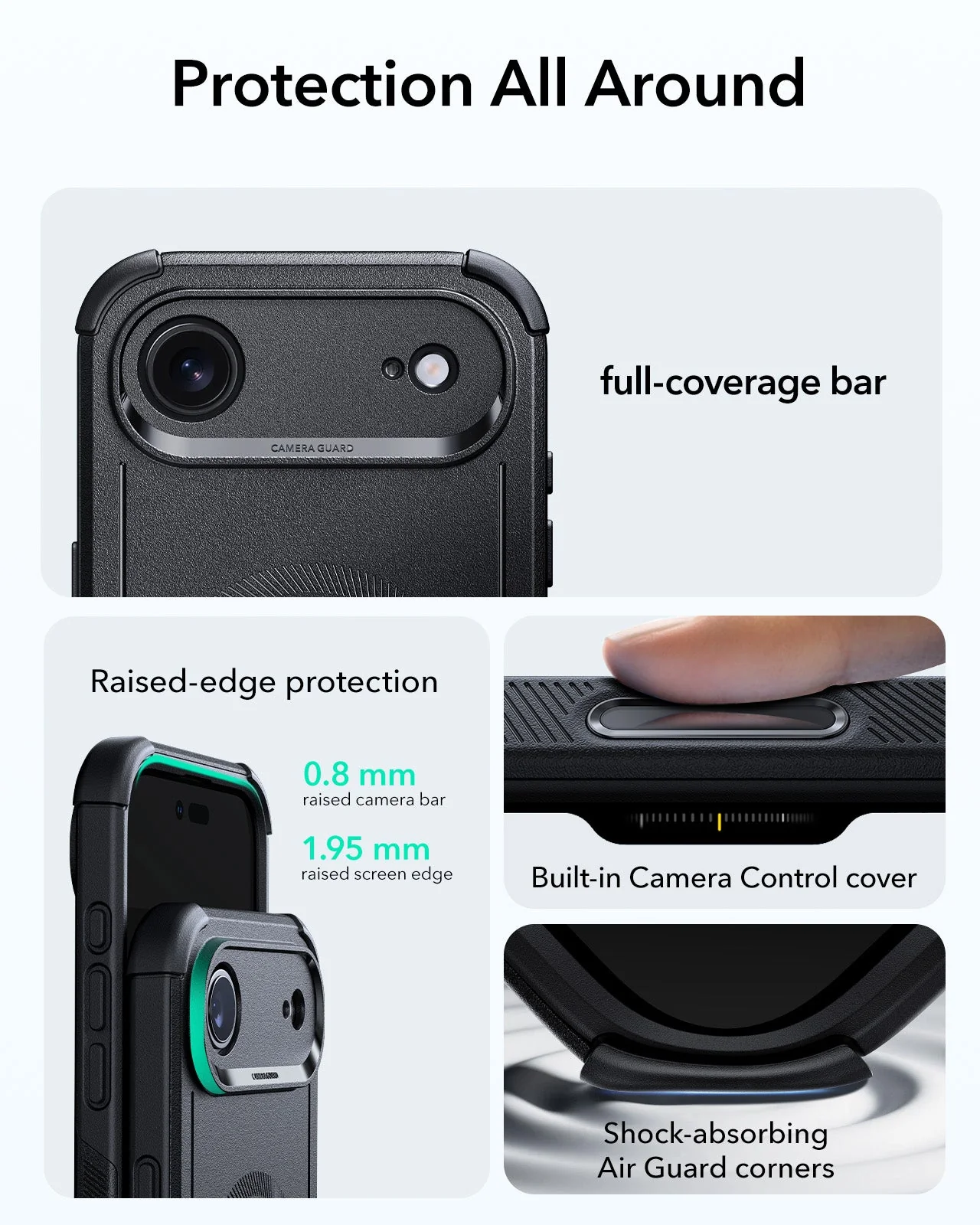 iPhone Air Cyber Tough Magnetic Case (Camera Control) - Black - Image 3