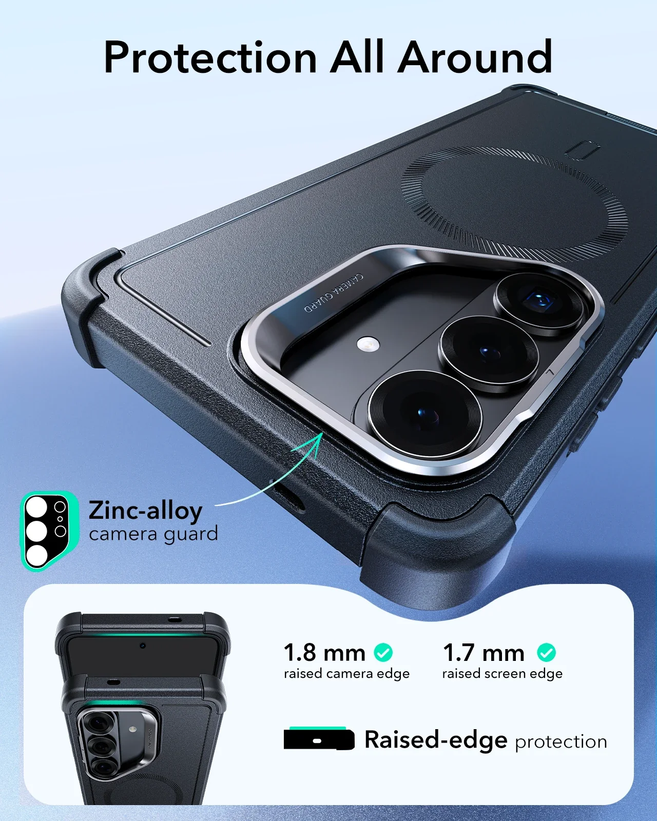 Galaxy S26 Cyber Tough Magnetic Case (Stash Stand) - Black - Image 3