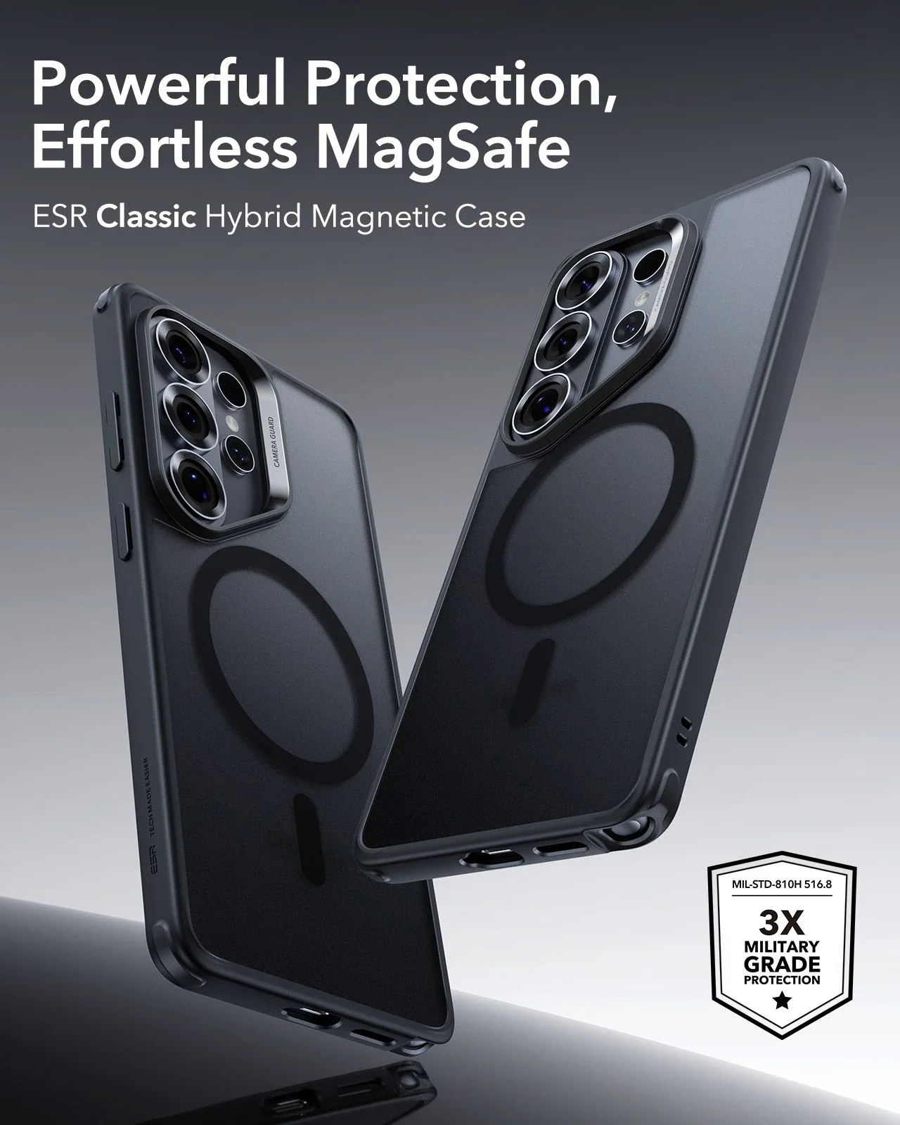 Galaxy S26 Ultra Classic Hybrid Magnetic Case - Frosted Black - Image 2