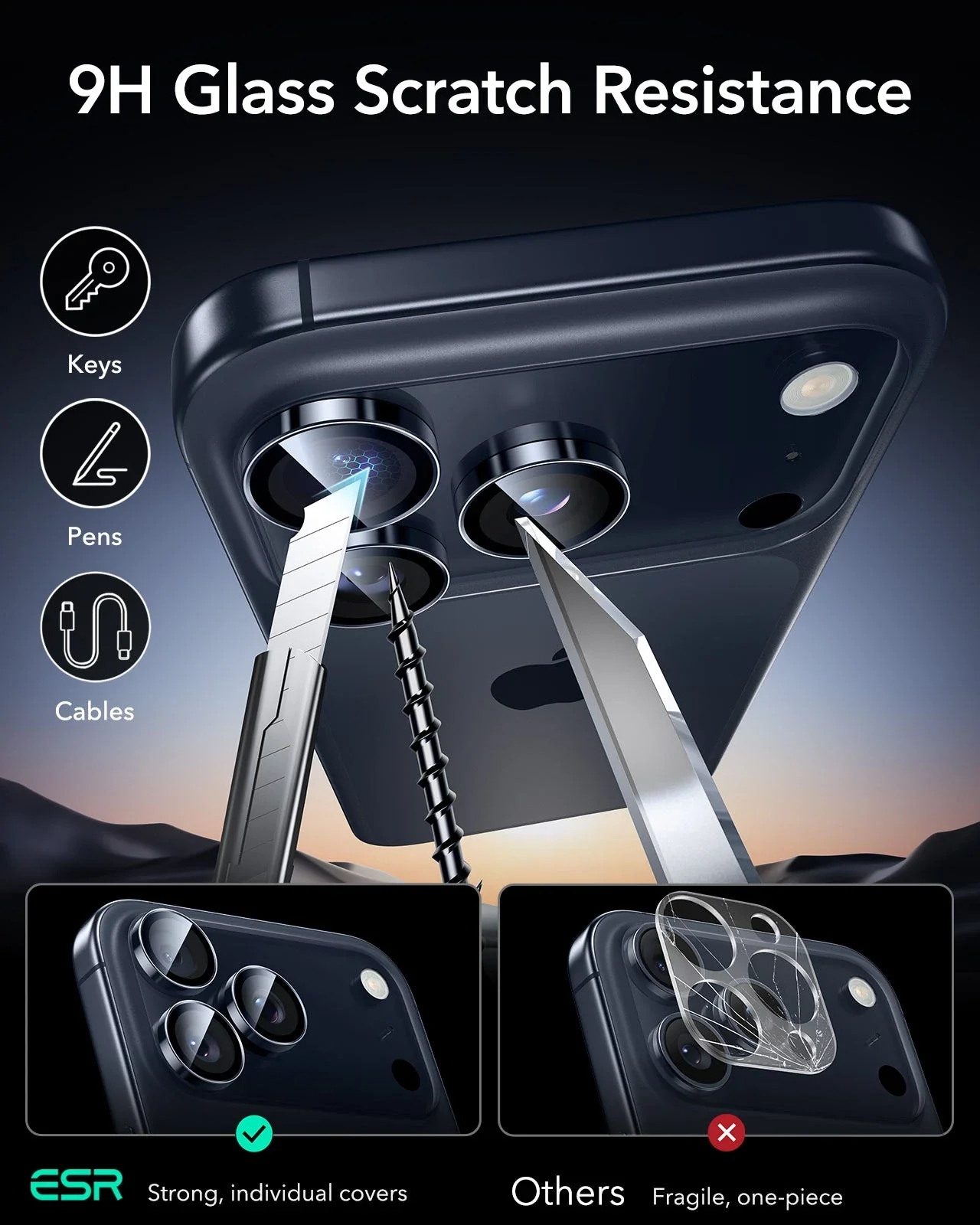 iPhone 17 Pro Max/17 Pro Armorite®️ Camera Lens Protector - Blue - Image 6