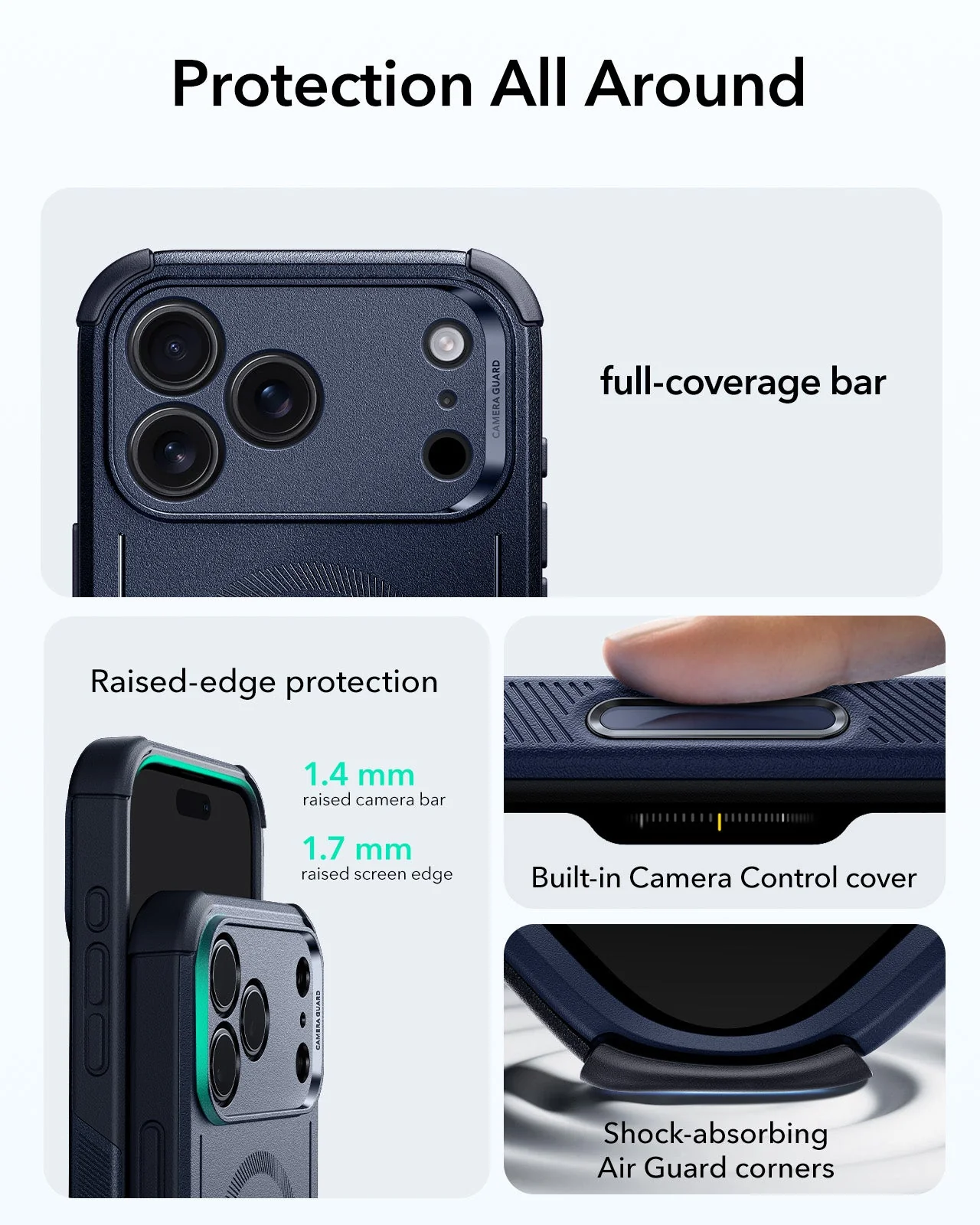 iPhone 17 Pro Cyber Tough Magnetic Case (Camera Control) - Navy Blue - Image 3