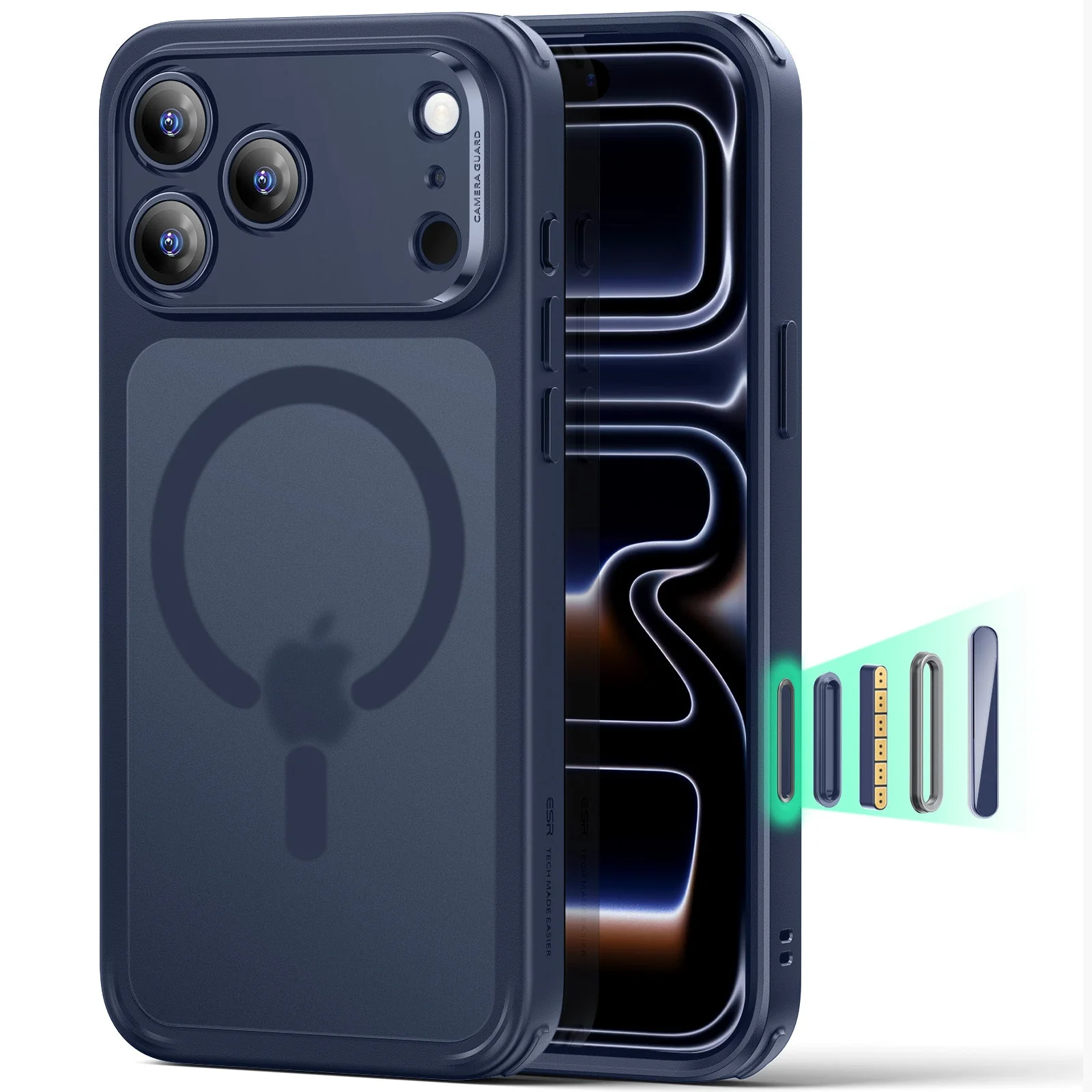 iPhone 17 Pro Max Classic Hybrid Magnetic Case (Camera Control) - Frosted Blue