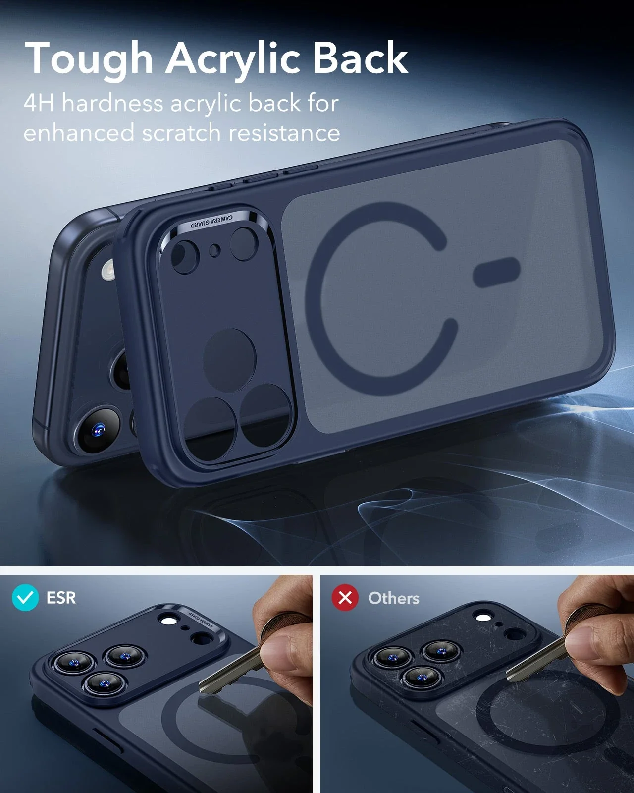 iPhone 17 Pro Max Classic Hybrid Magnetic Case (Camera Control) - Frosted Blue - Image 6