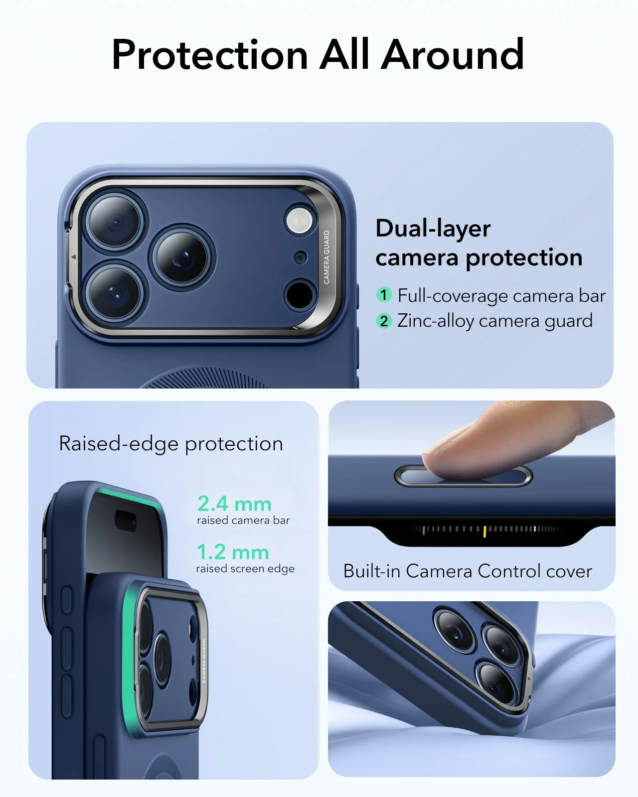 iPhone 17 Pro Cloud Soft Magnetic Case (Camera Control, Stash Stand) - Navy Blue - Image 4