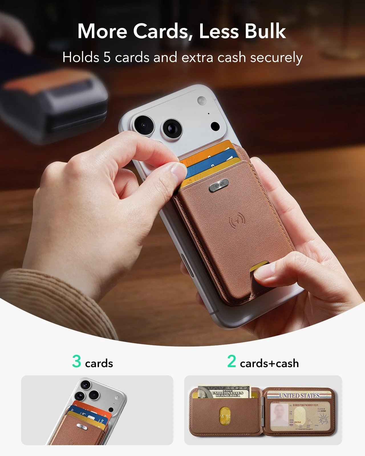 Geo Magnetic Wallet Stand - Brown - Image 6