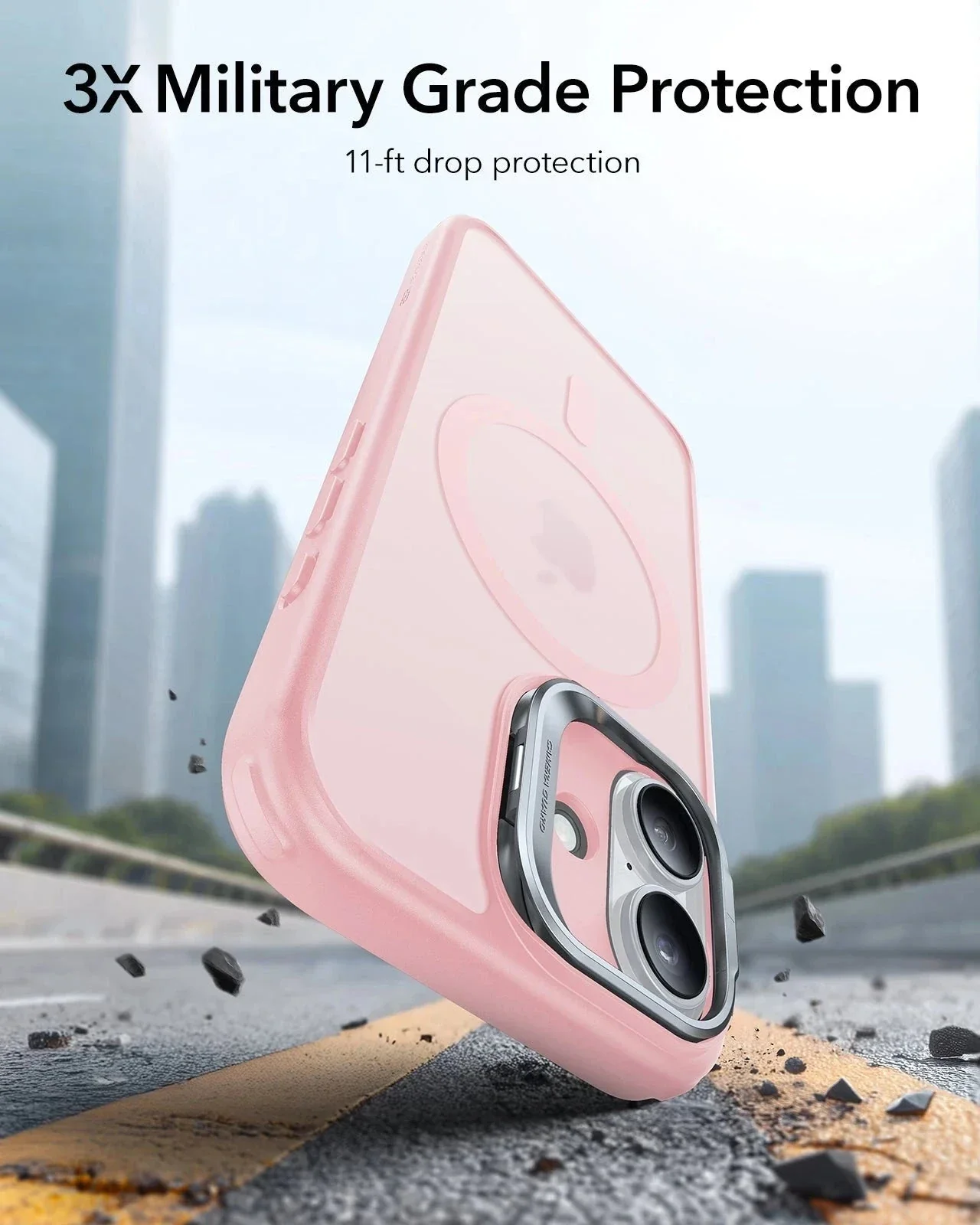 iPhone 17 Bundle Classic Hybrid Magnetic Case (Camera Control, Stash Stand) and Armorite Screen Protector - Frosted Bubblegum Pink - Image 4