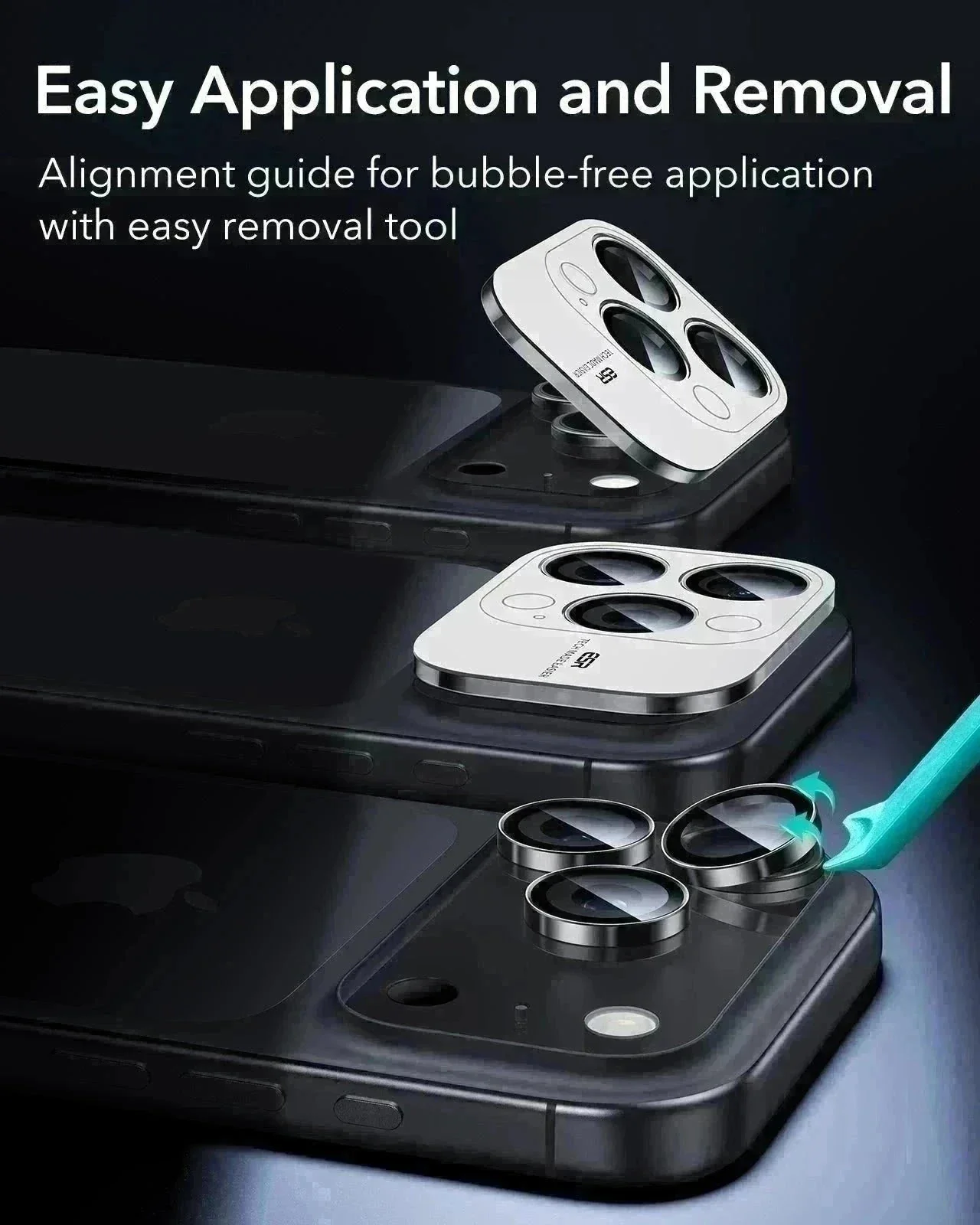 iPhone 17 Pro Max/17 Pro Armorite®️ Camera Lens Protector - Black - Image 7