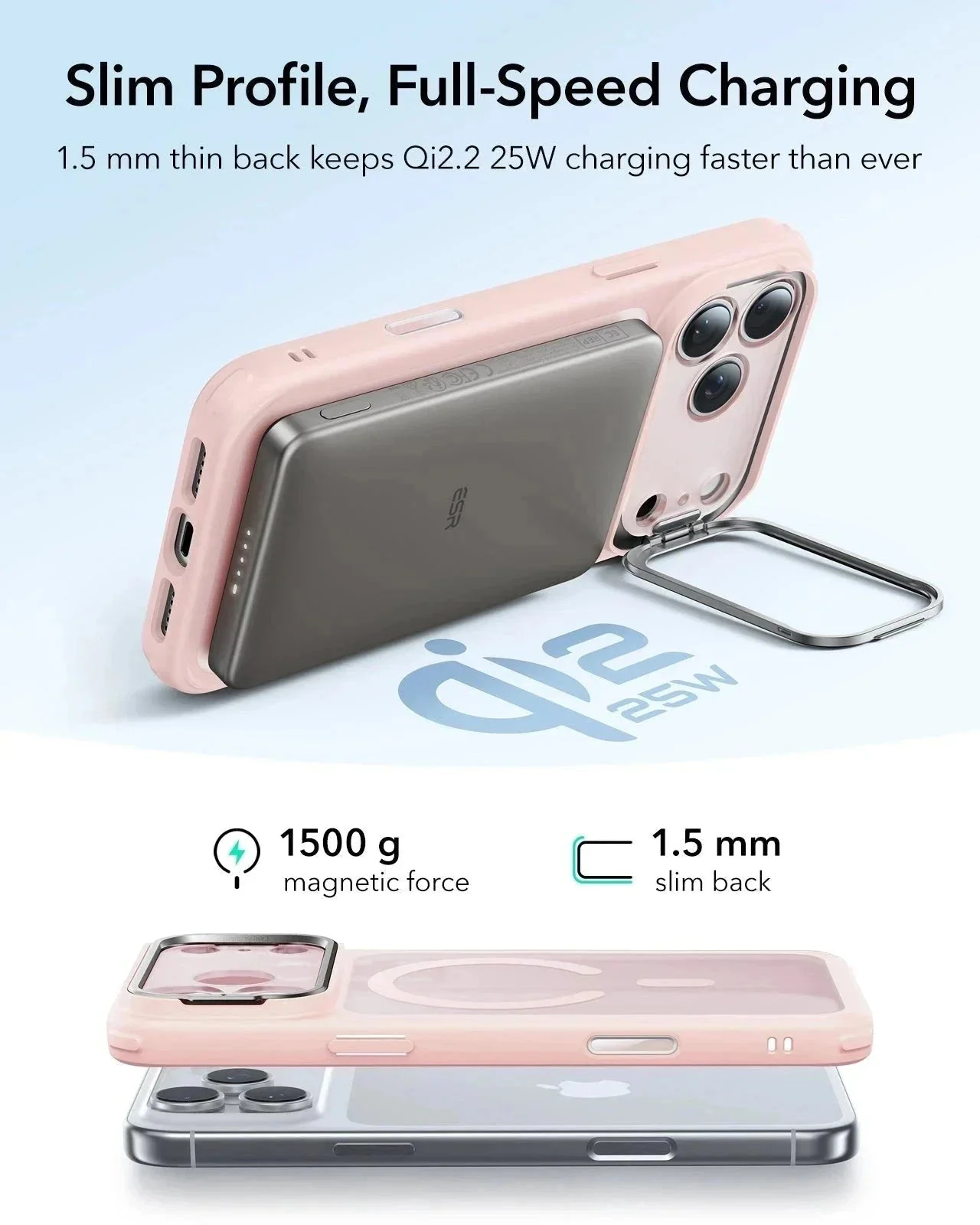 iPhone 17 Pro Max Bundle Classic Hybrid Magnetic Case (Camera Control, Stash Stand) and Armorite Screen Protector - Frosted Bubblegum Pink - Image 6