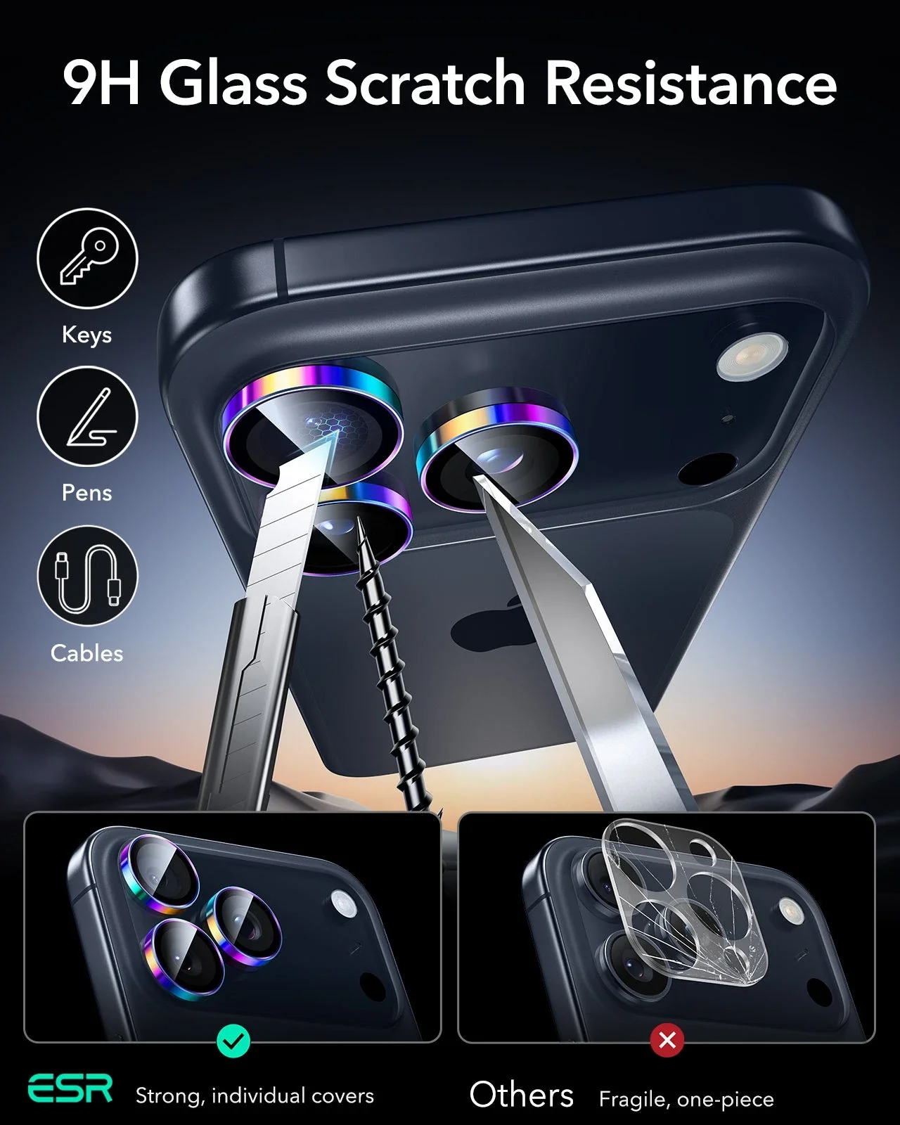 iPhone 17 Pro Max/17 Pro Armorite®️ Camera Lens Protector - Chromatic - Image 6