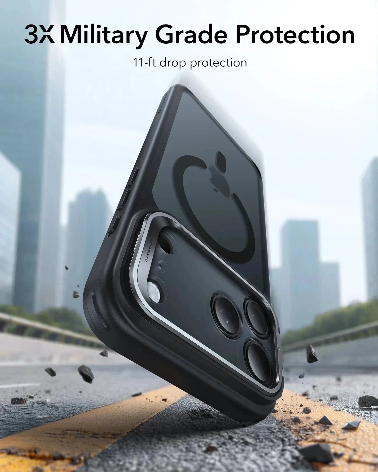 iPhone 17 Pro Bundle Classic Hybrid Magnetic Case (Camera Control, Stash Stand) and Armorite Screen Protector - Frosted Black - Image 4
