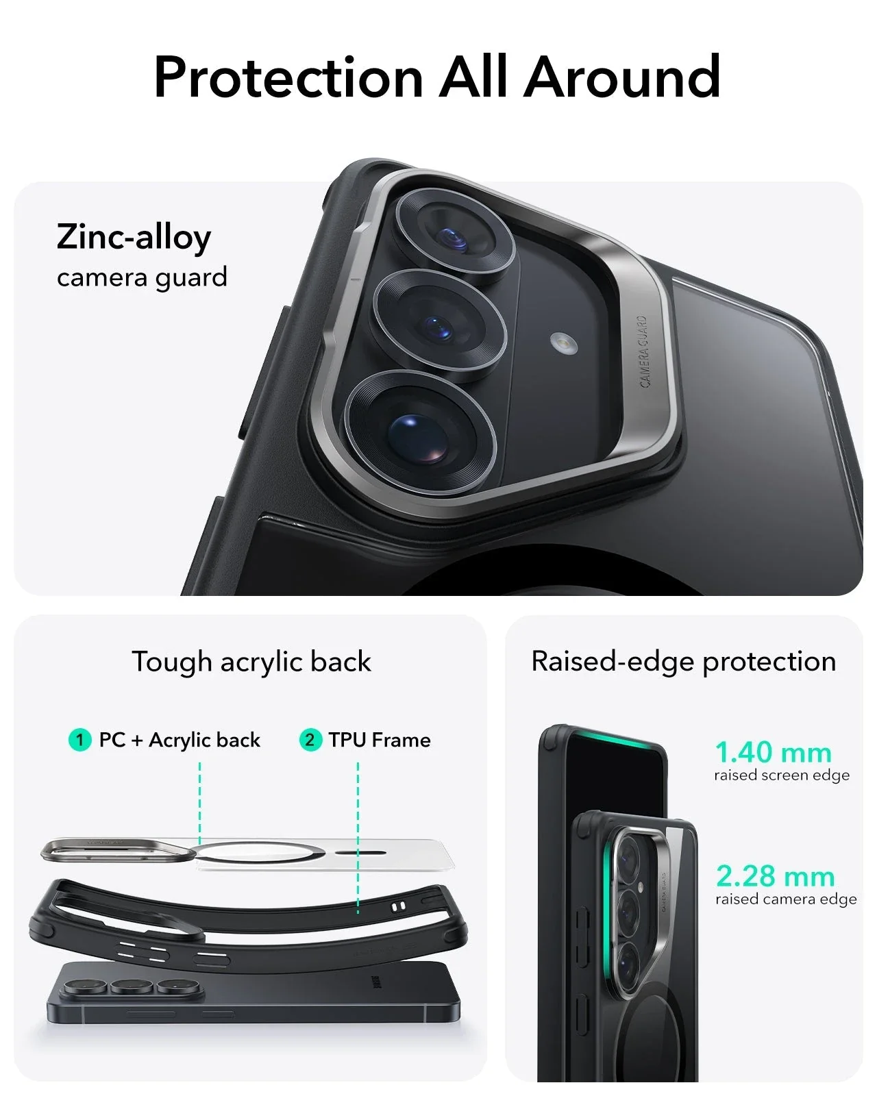 Galaxy S26 Classic Hybrid Magnetic Case (Stash Stand) - Clear Black - Image 3