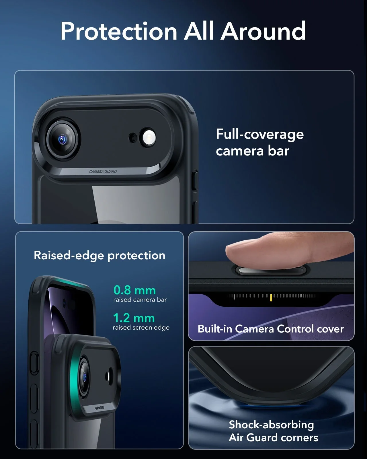 iPhone Air Classic Hybrid Magnetic Case (Camera Control) - Clear Black - Image 3