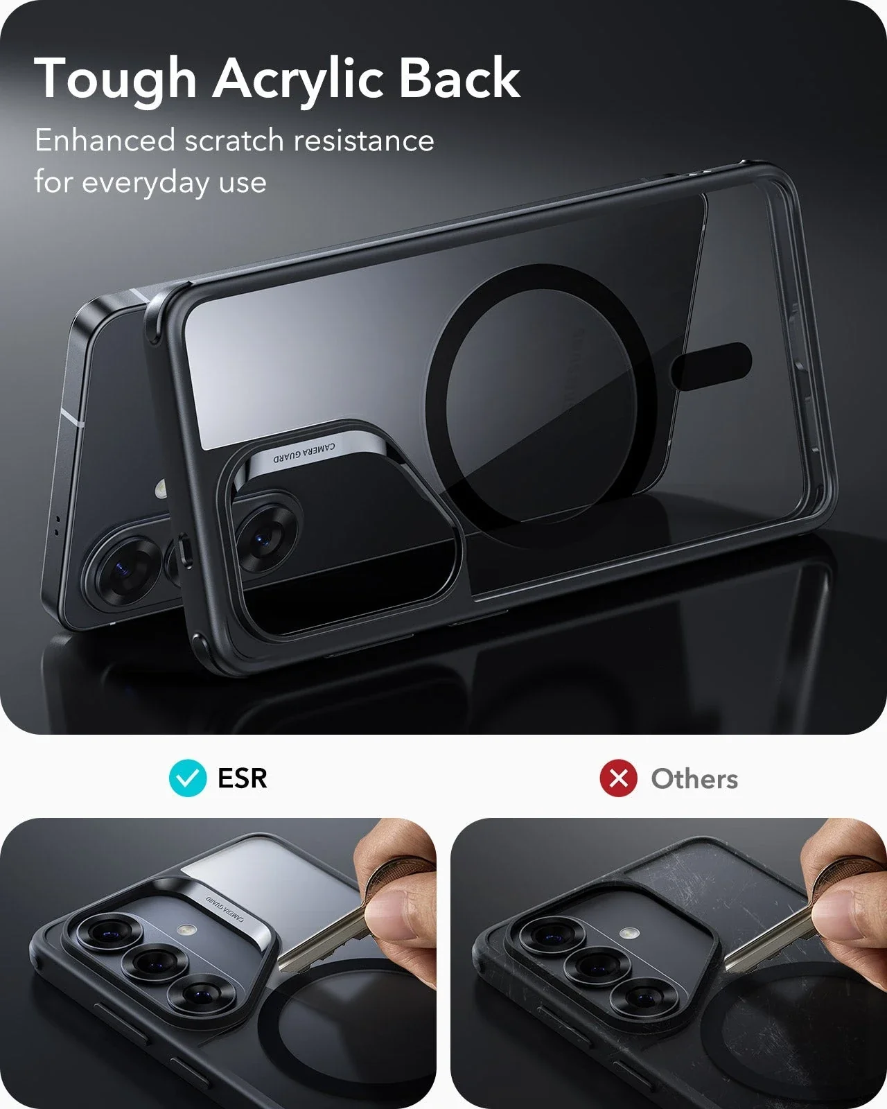 Galaxy S26 Plus Classic Hybrid Magnetic Case - Clear Black - Image 5