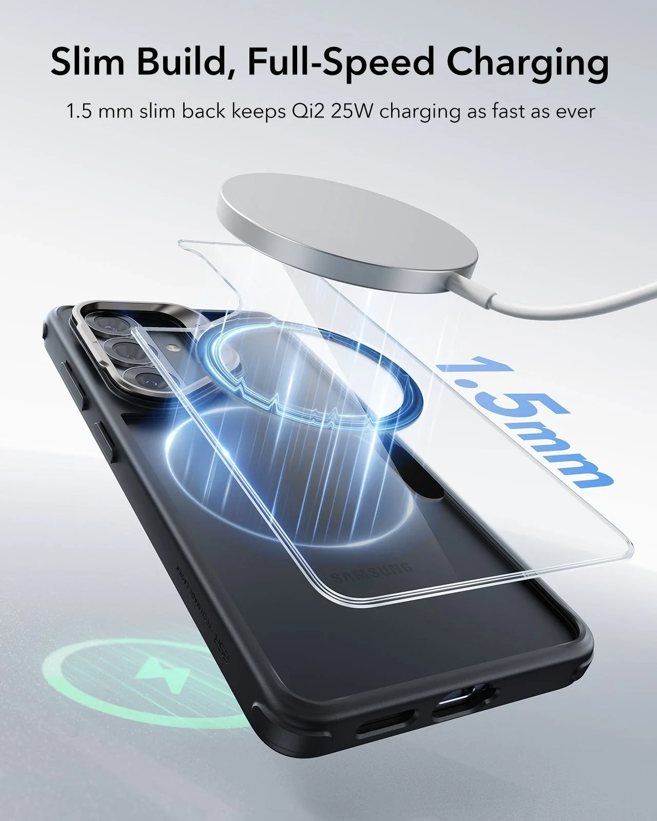 Galaxy S26 Plus Classic Hybrid Magnetic Case (Stash Stand) - Clear Black - Image 7