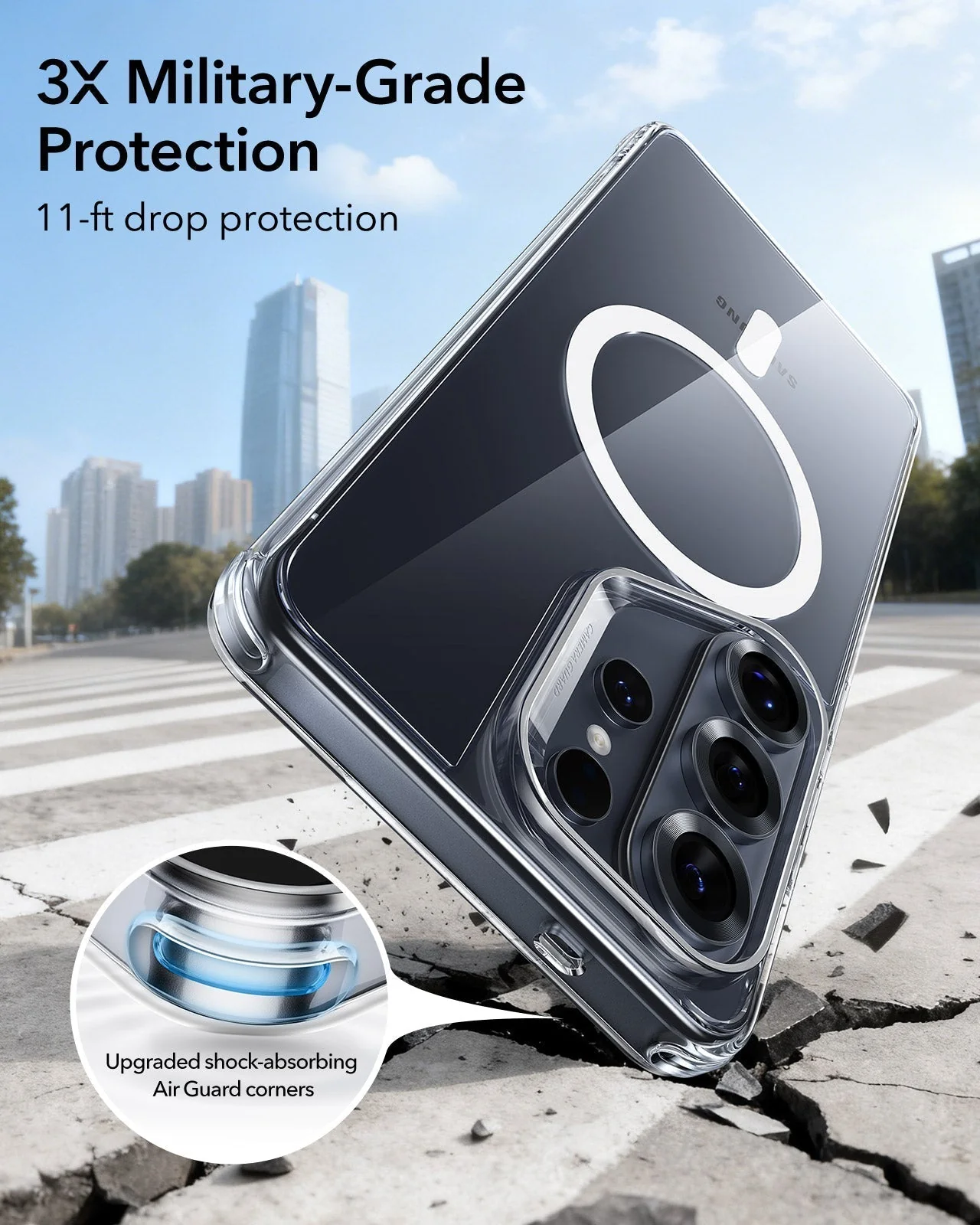 Galaxy S26 Ultra Bundle Classic Hybrid Magnetic Case and Armorite® Pro Screen Protector - Clear - Image 3