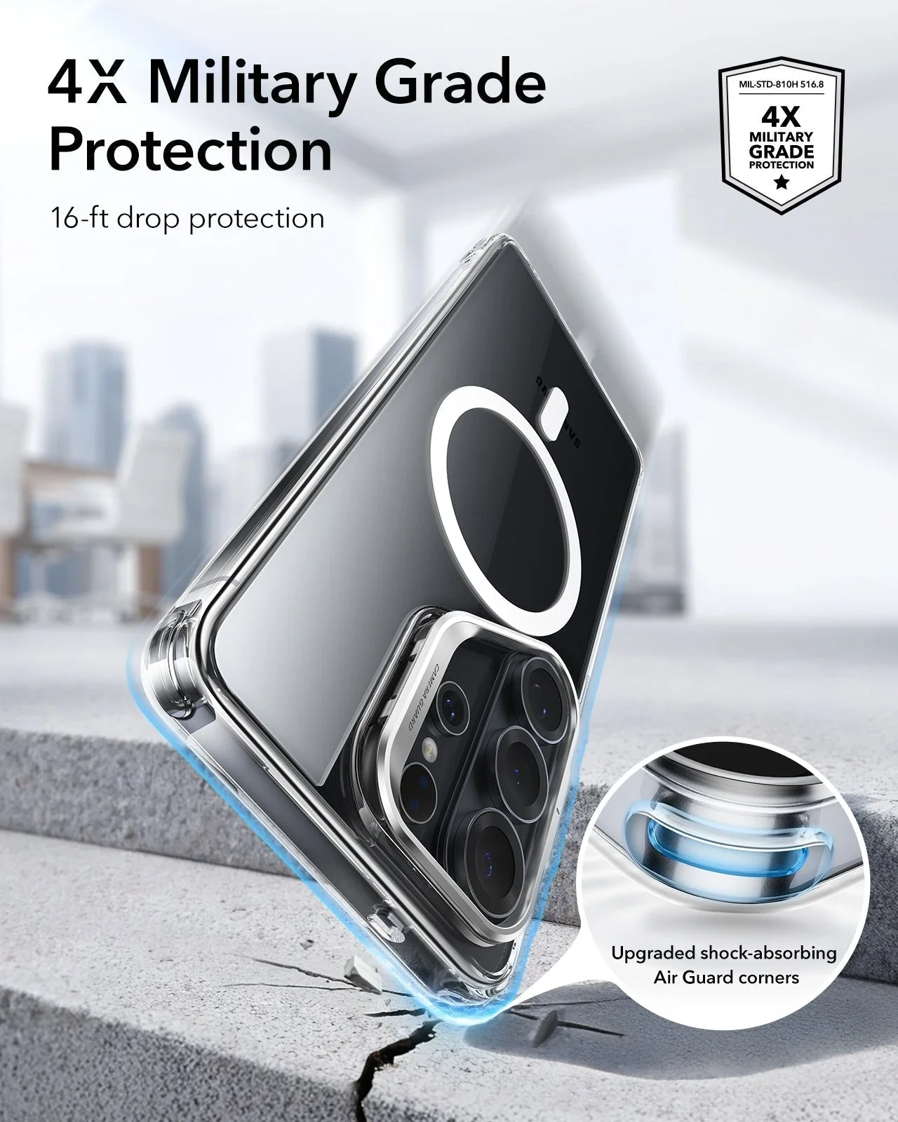 Galaxy S26 Ultra Bundle Classic Hybrid Magnetic Case (Stash Stand) and Armorite® Pro Screen Protector - Clear - Image 4