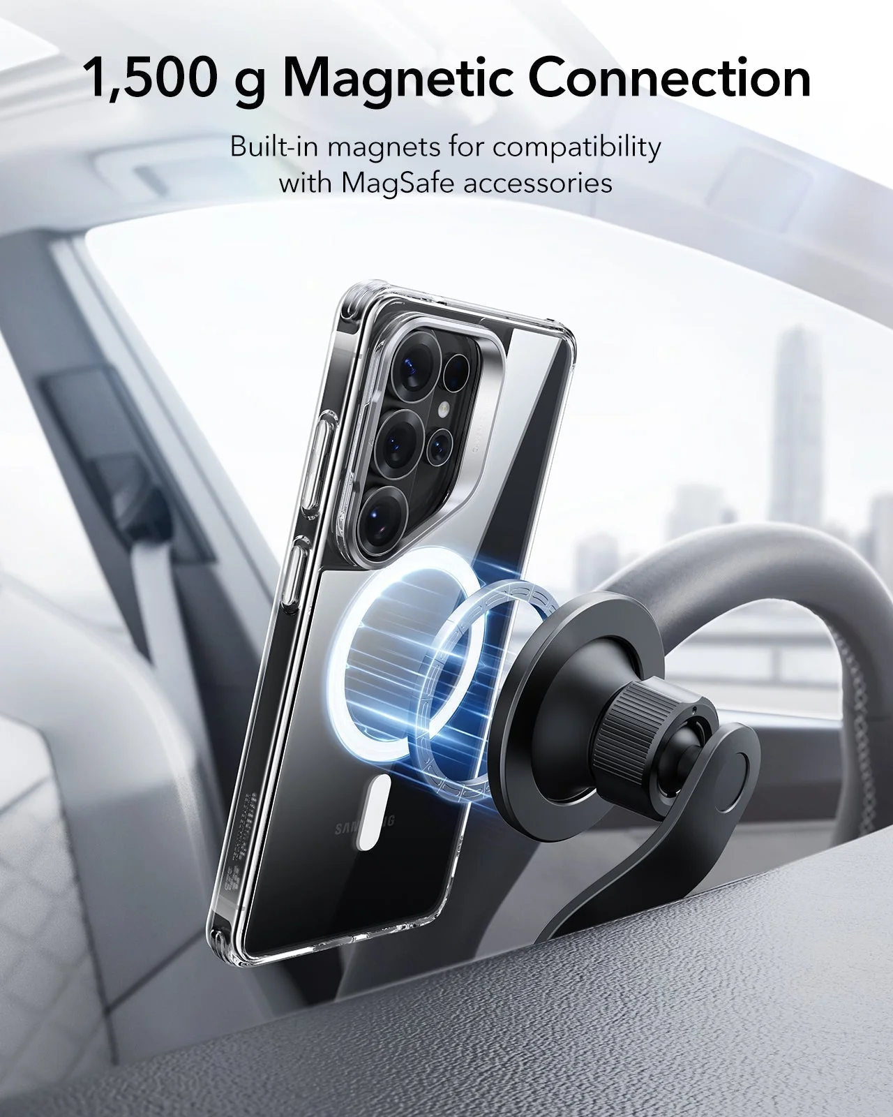 Galaxy S26 Ultra Bundle Classic Hybrid Magnetic Case (Stash Stand) and Armorite® Pro Screen Protector - Clear - Image 7