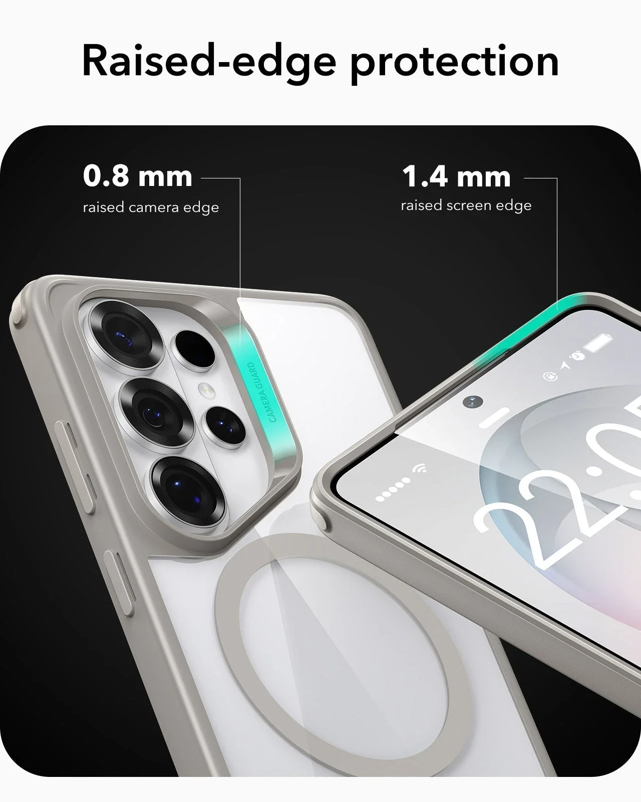Galaxy S26 Ultra Bundle Classic Hybrid Magnetic Case and Armorite® Pro Screen Protector - Clear Grey - Image 4