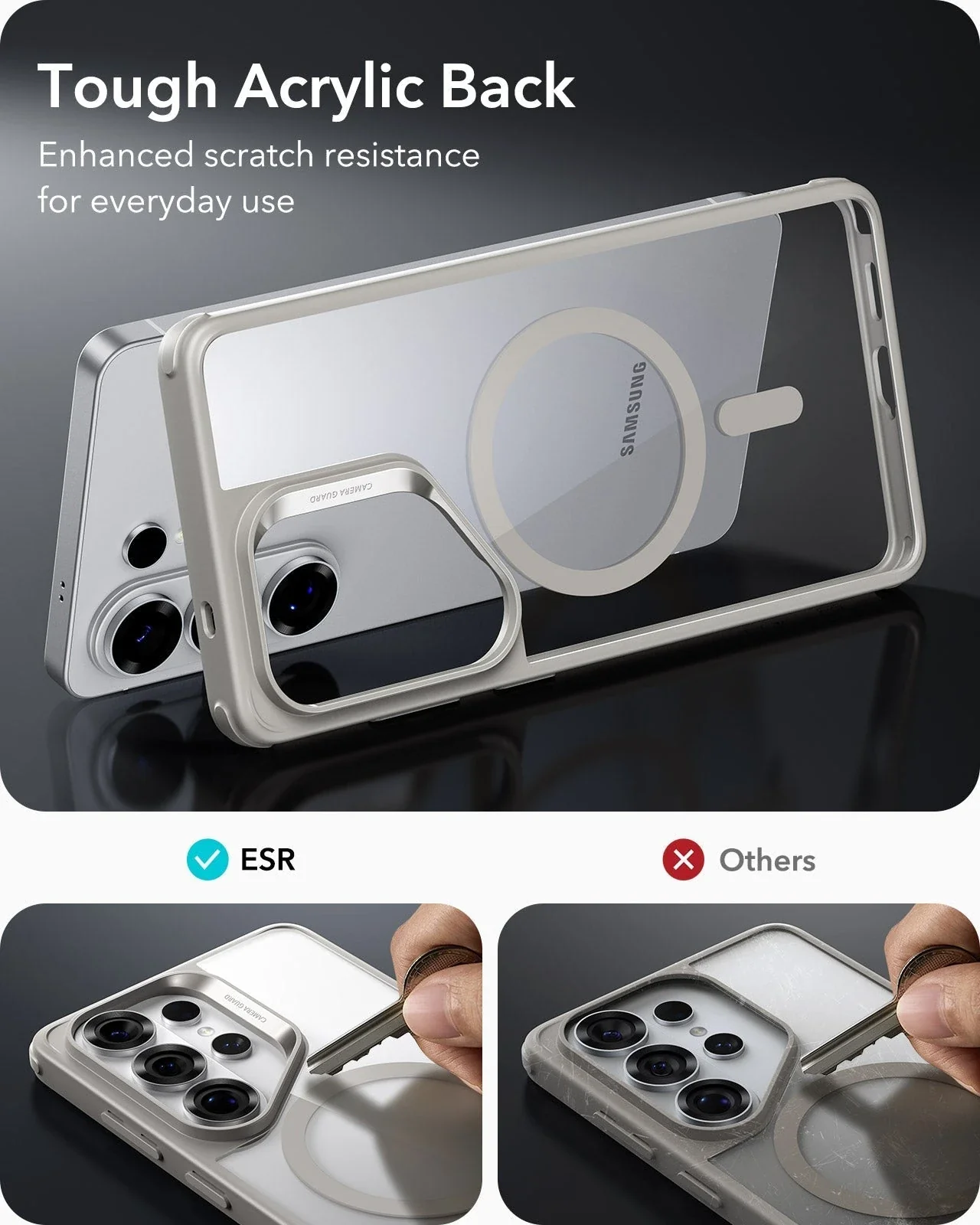 Galaxy S26 Ultra Bundle Classic Hybrid Magnetic Case and Armorite® Pro Screen Protector - Clear Grey - Image 5