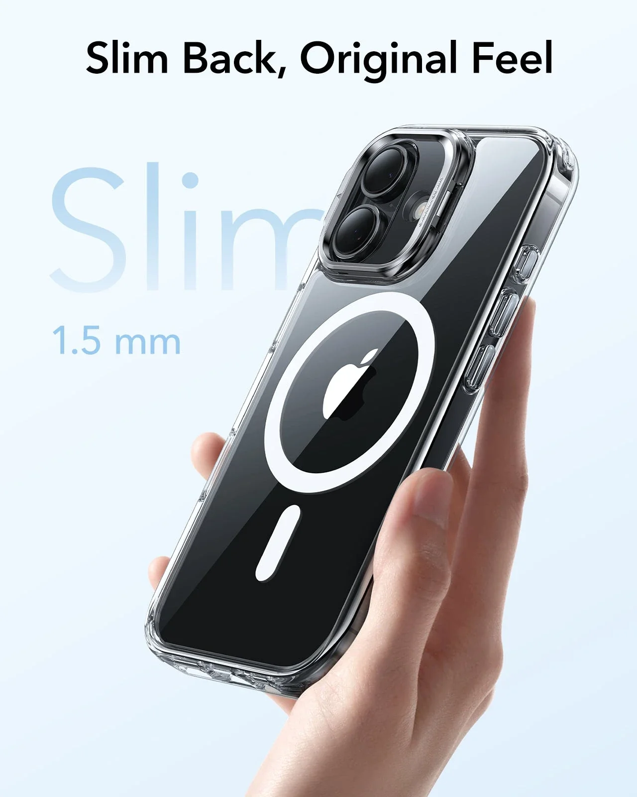 iPhone 17 Classic Hybrid Magnetic Case (Camera Control, Stash Stand) - Clear - Image 7