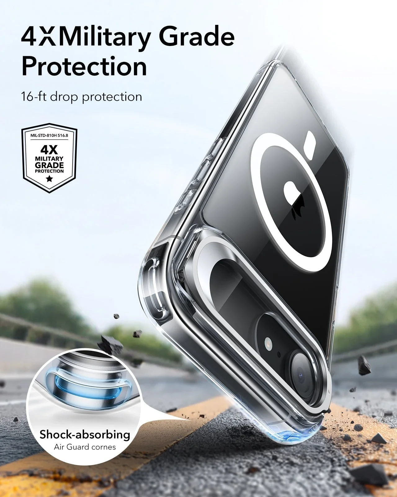 iPhone 17e Classic Hybrid Magnetic Case (Stash Stand) - Clear - Image 4