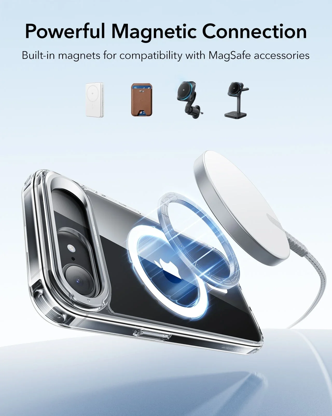 iPhone 17e Classic Hybrid Magnetic Case (Stash Stand) - Clear - Image 5