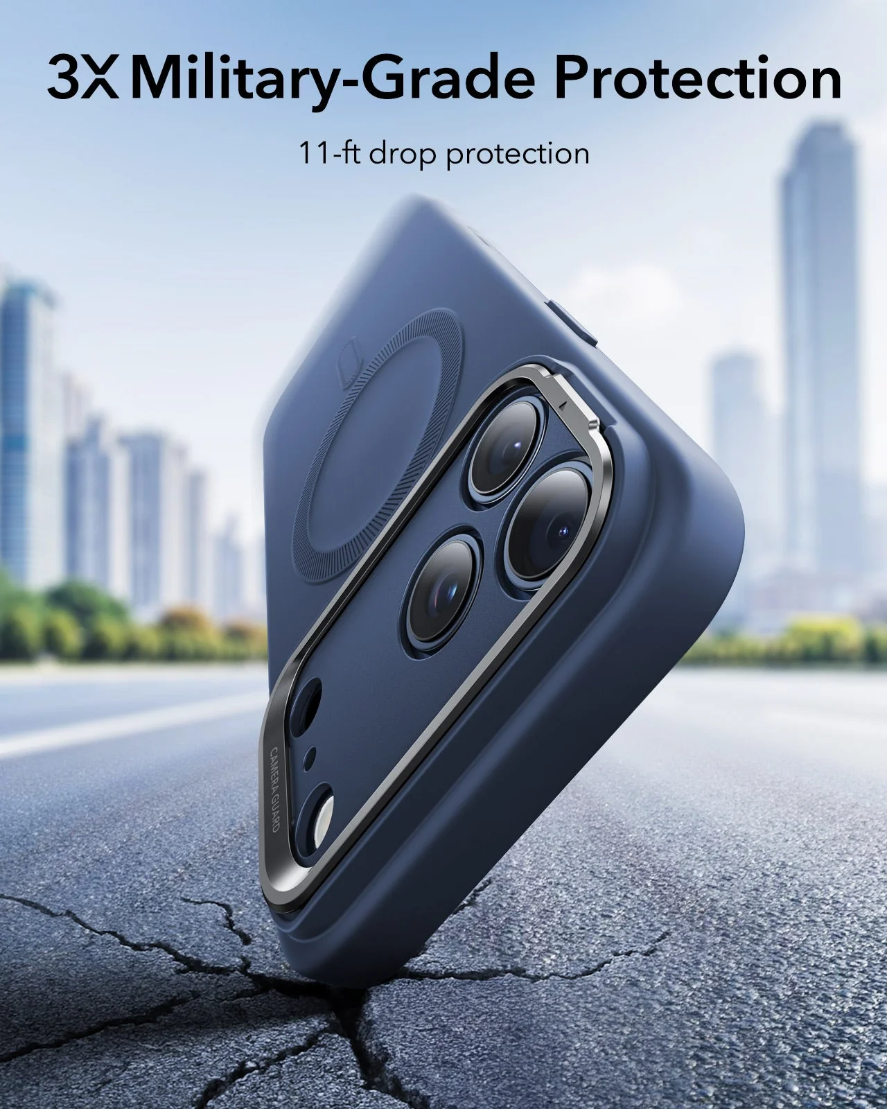 iPhone 17 Pro Max Cloud Soft Magnetic Case (Camera Control, Stash Stand) - Navy Blue - Image 5