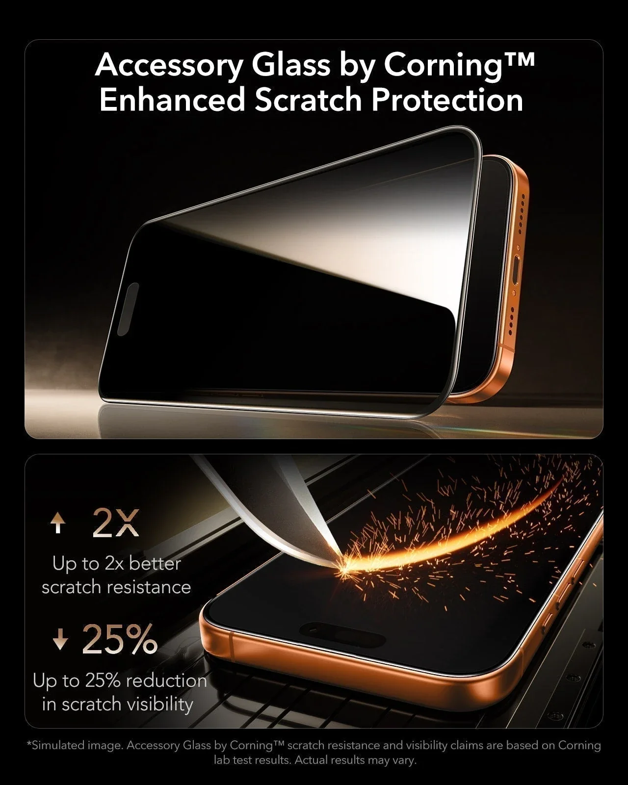 iPhone 17 Pro Bundle Classic Hybrid Magnetic Case (Stash Stand) and Armorite Pro Privacy Screen Protector - Frosted Orange - Image 4