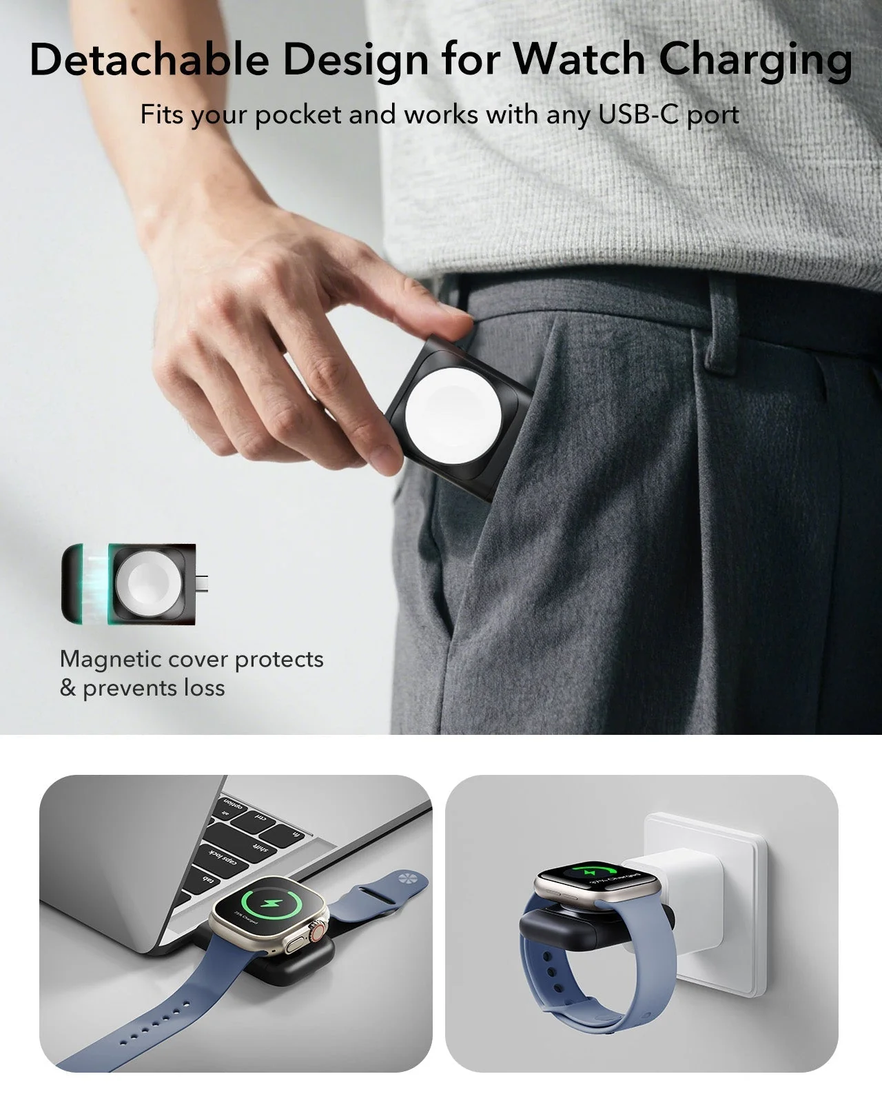 CryoBoost 3-in-1 Magnetic Charging Station (25W, Qi2.2)  - US Plug–Black - Image 6