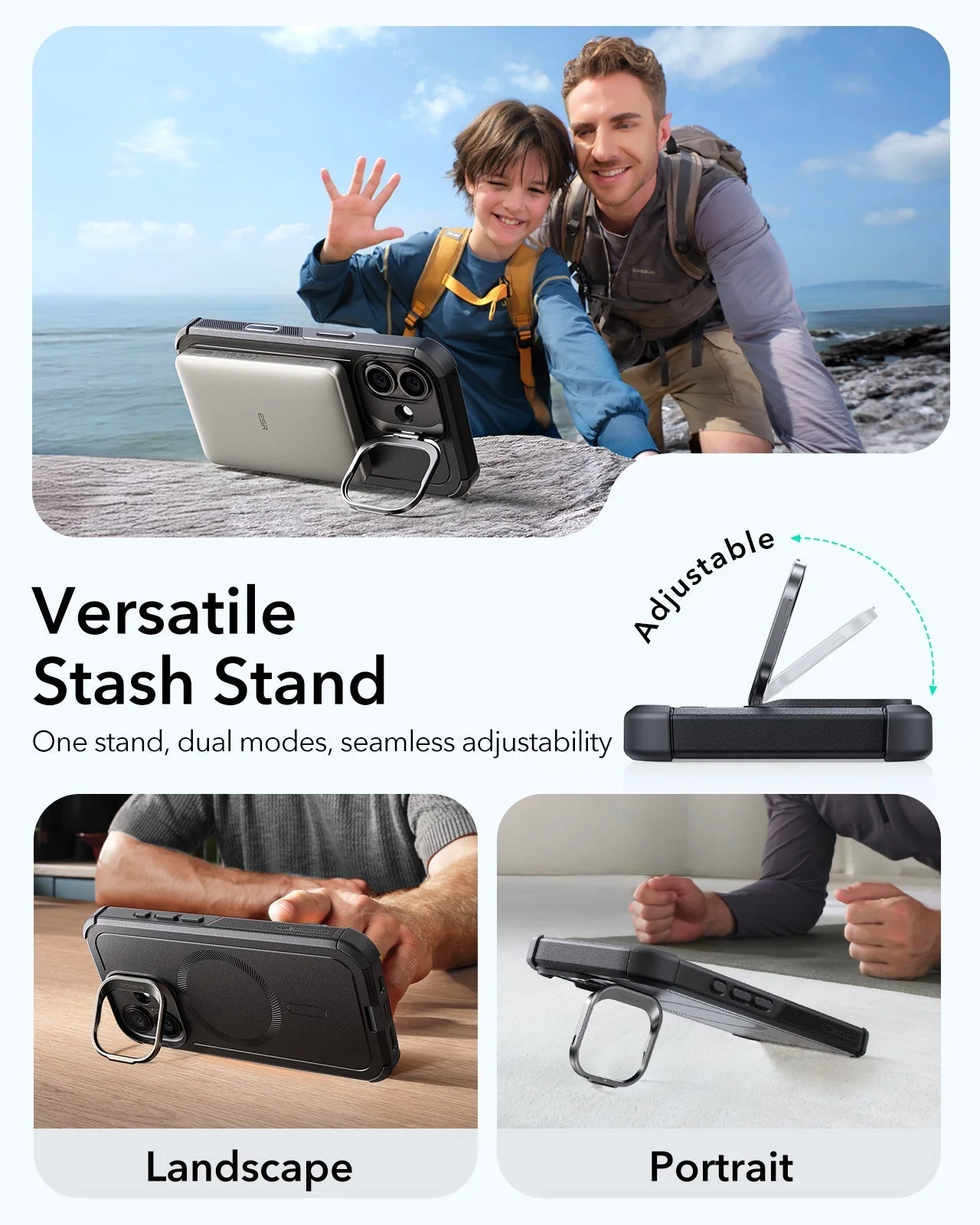 iPhone 17 Cyber Tough Magnetic Case (Camera Control, Stash Stand) - Black - Image 5