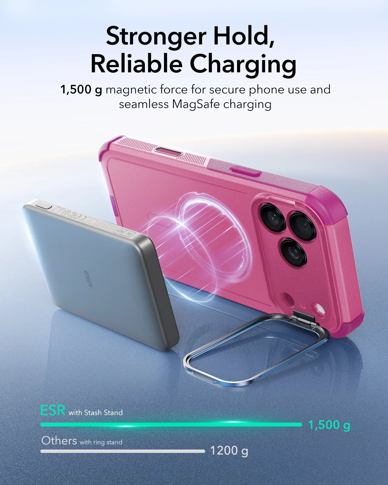 iPhone 17 Pro Cyber Tough Magnetic Case (Camera Control, Stash Stand) - Rosy Pink - Image 6
