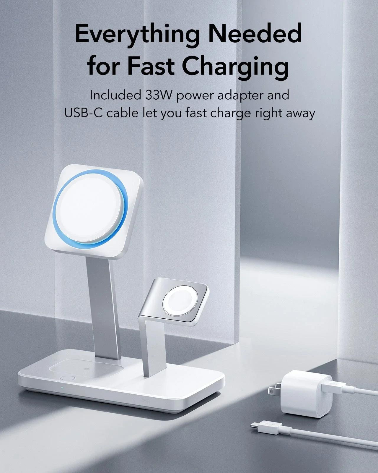 25W 3-in-1 Wireless Charger with MagSafe + CryoBoost - EU Plug - Image 4